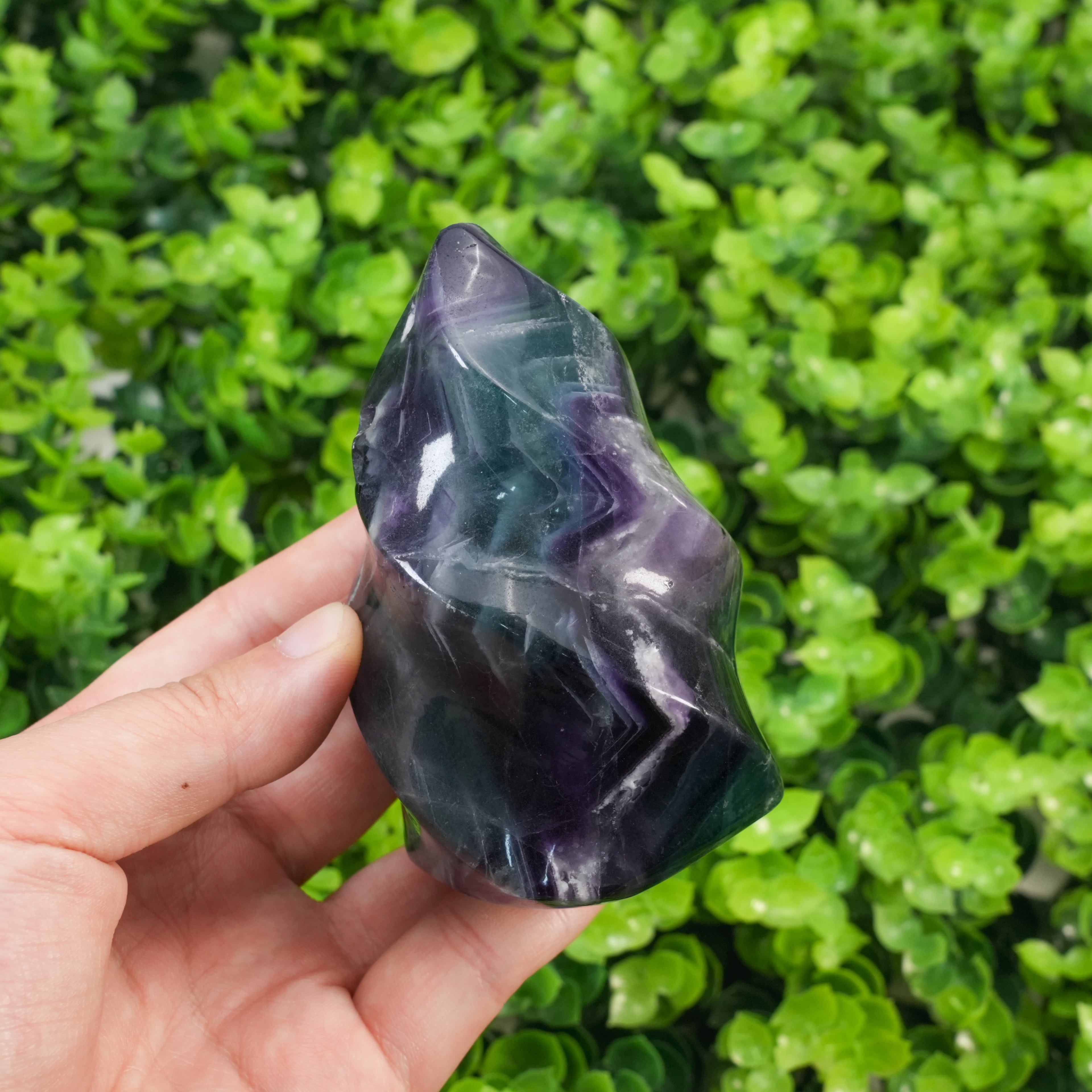 Natural Fluorite Torch Crystal Wand – Polished Fluorite Point Healing Stone for Home Decor & Crystal Collection