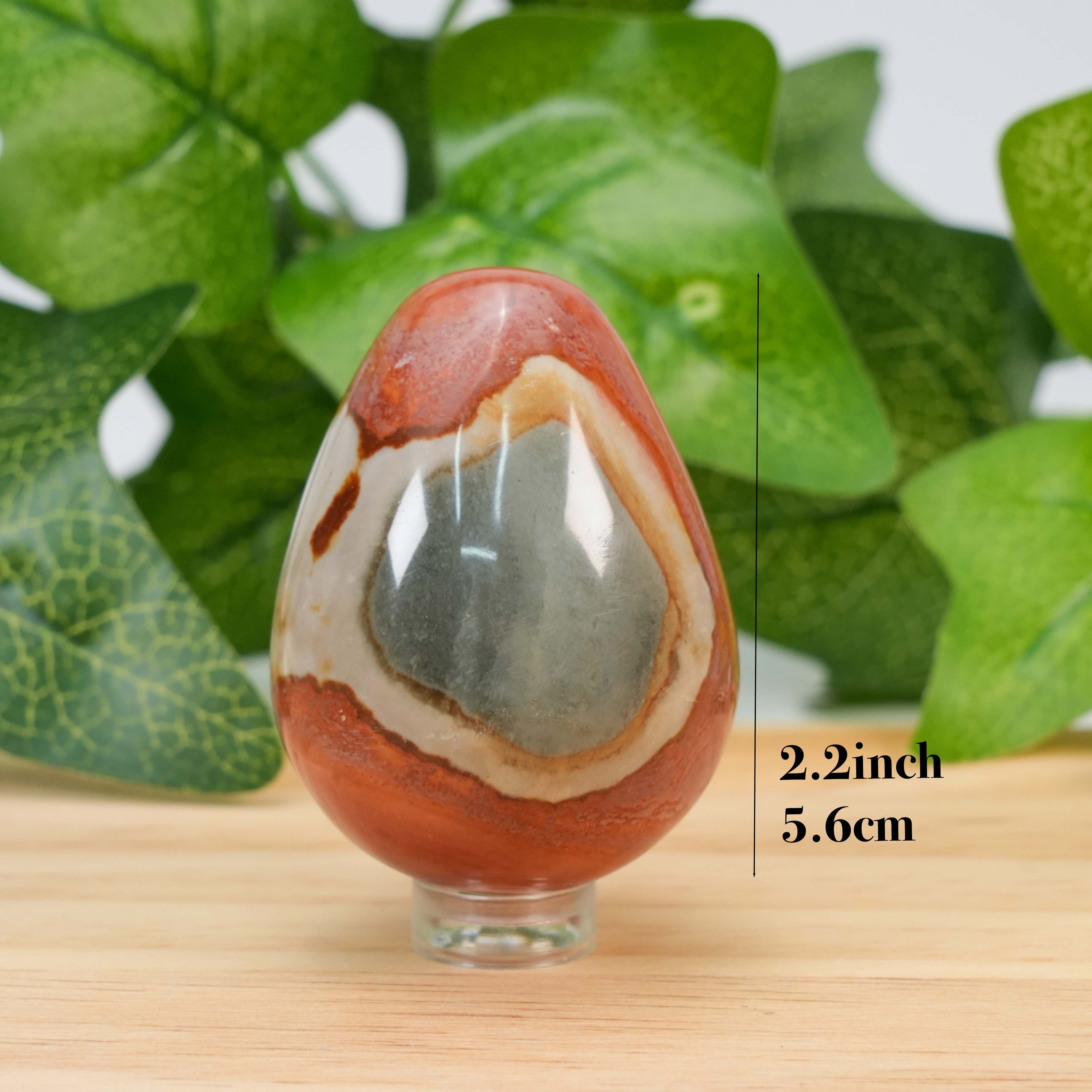 Polychrome Stone Egg Decorative Gemstone for Home Energy, Meditation & Gift