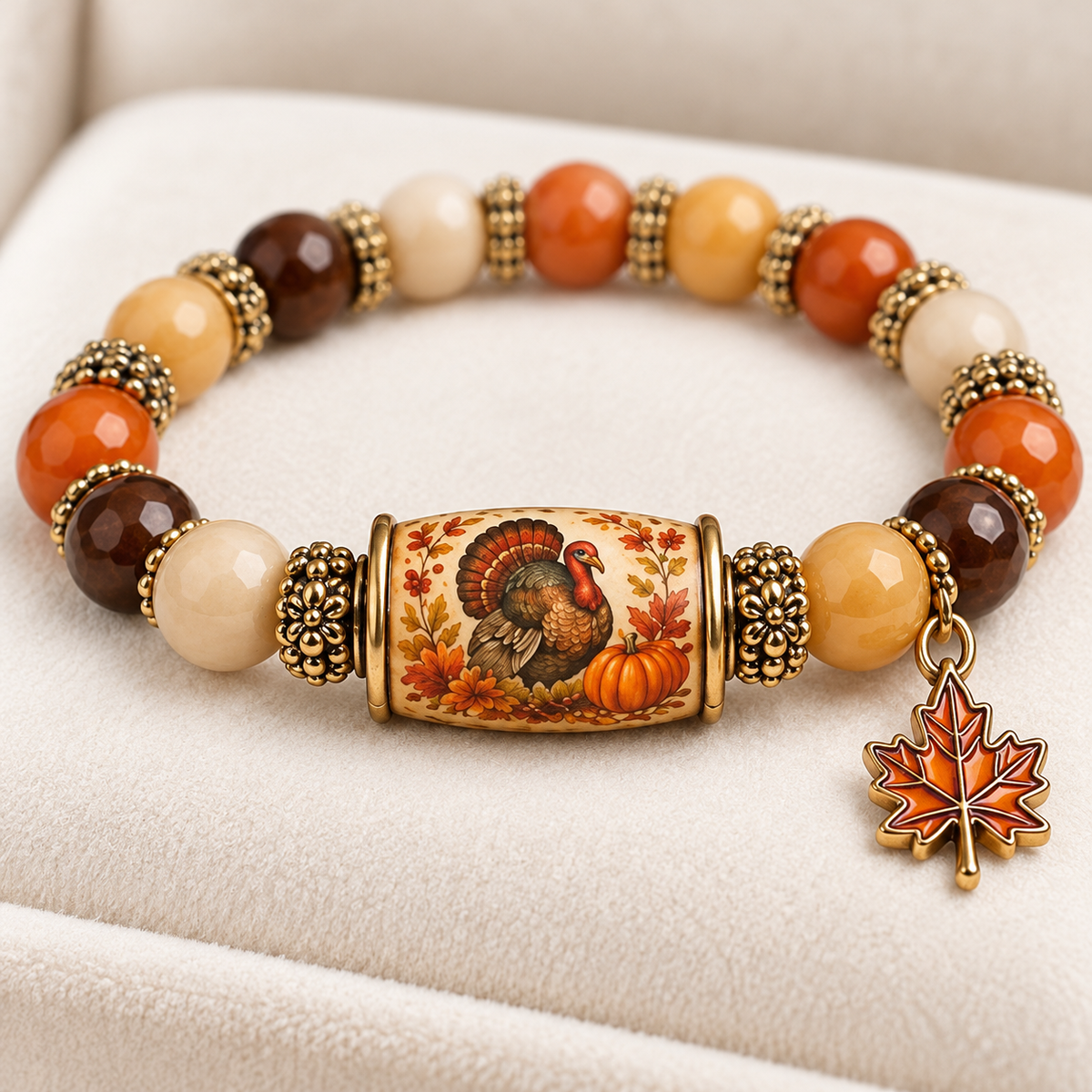 Thanksgiving Fall Beaded Bracelet