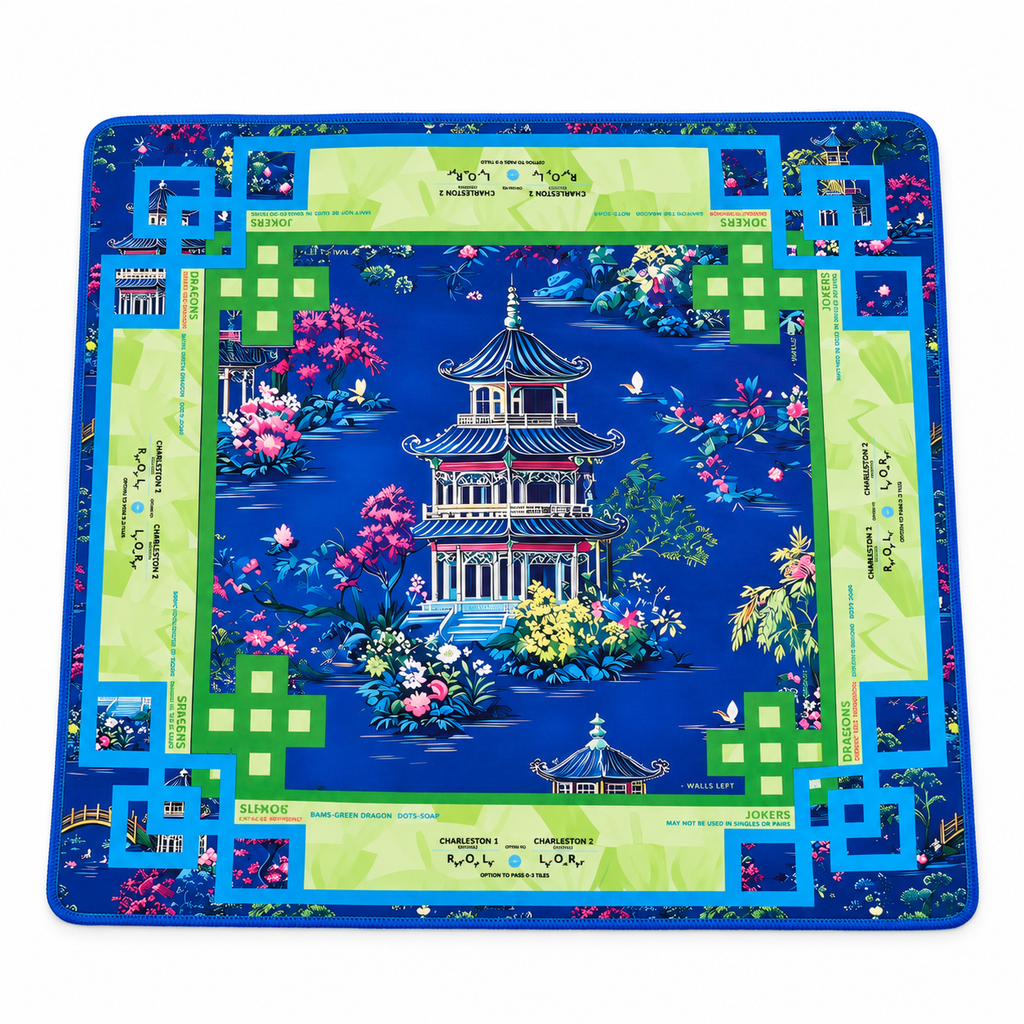 Blue Garden Pavilion Mahjong Set