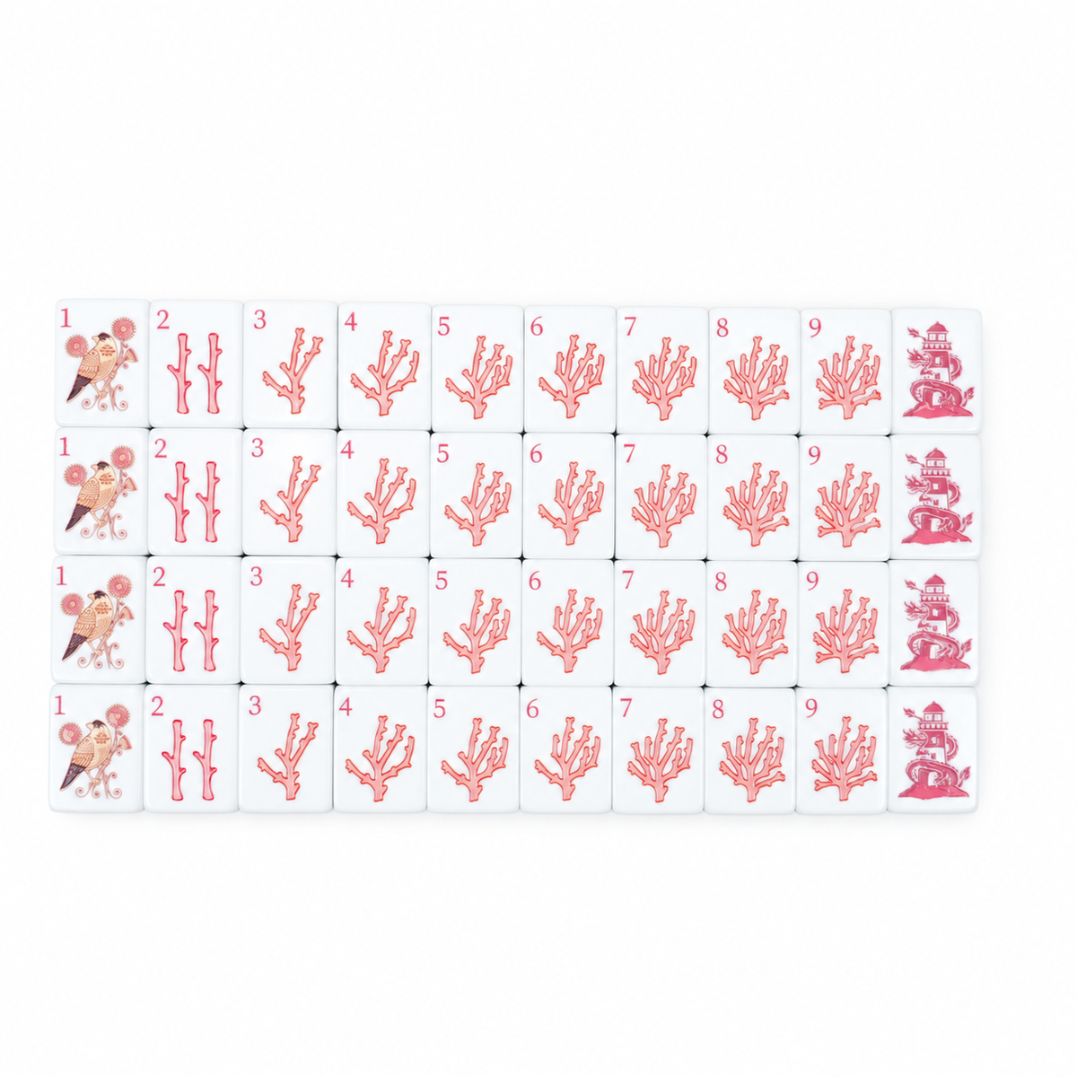 Azure Tides Mahjong Tiles Set