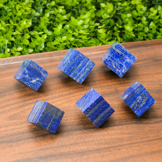 Lapis Lazuli  Cube Polished Square Stone for Chakra Balance & Collection