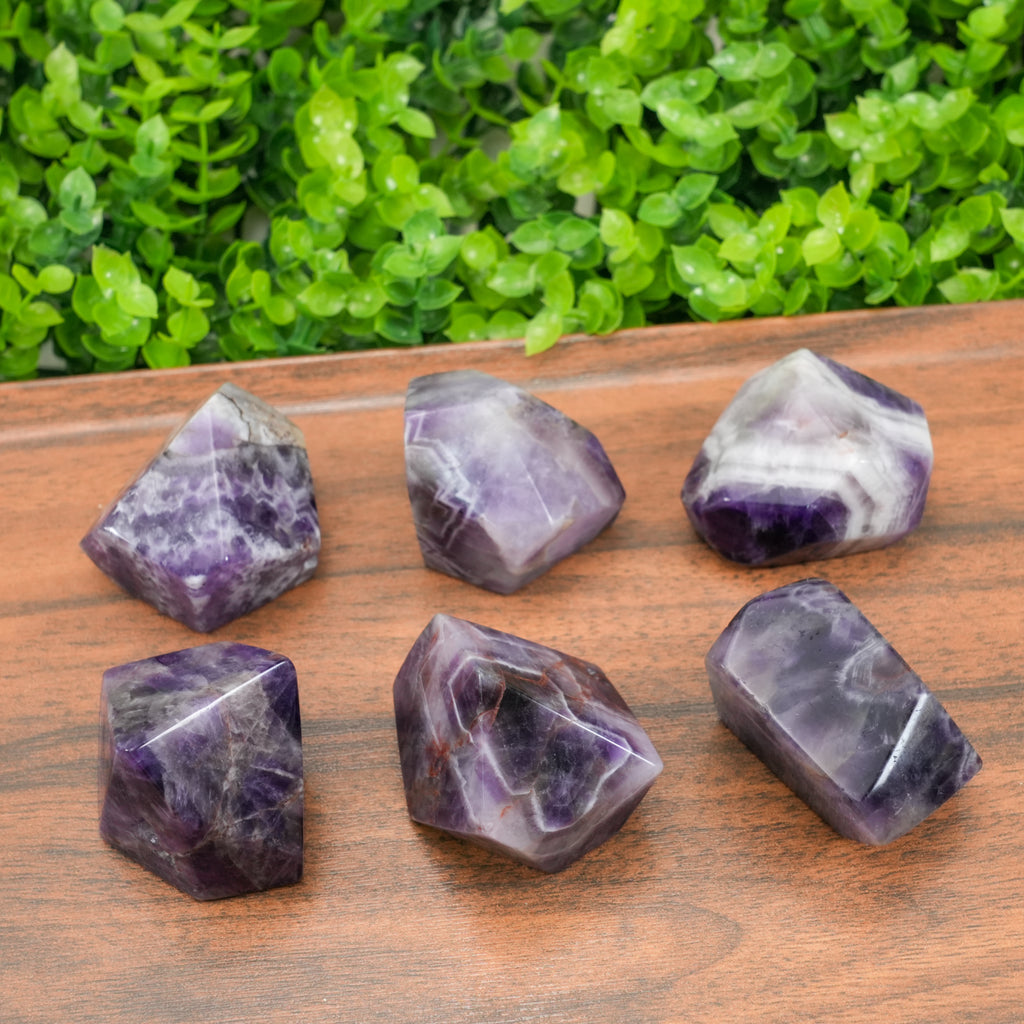Natural Dream Amethyst Crystal Freeform Amethyst Style Polished Stone Healing Crystal Decor, Meditation Energy Stone Gift