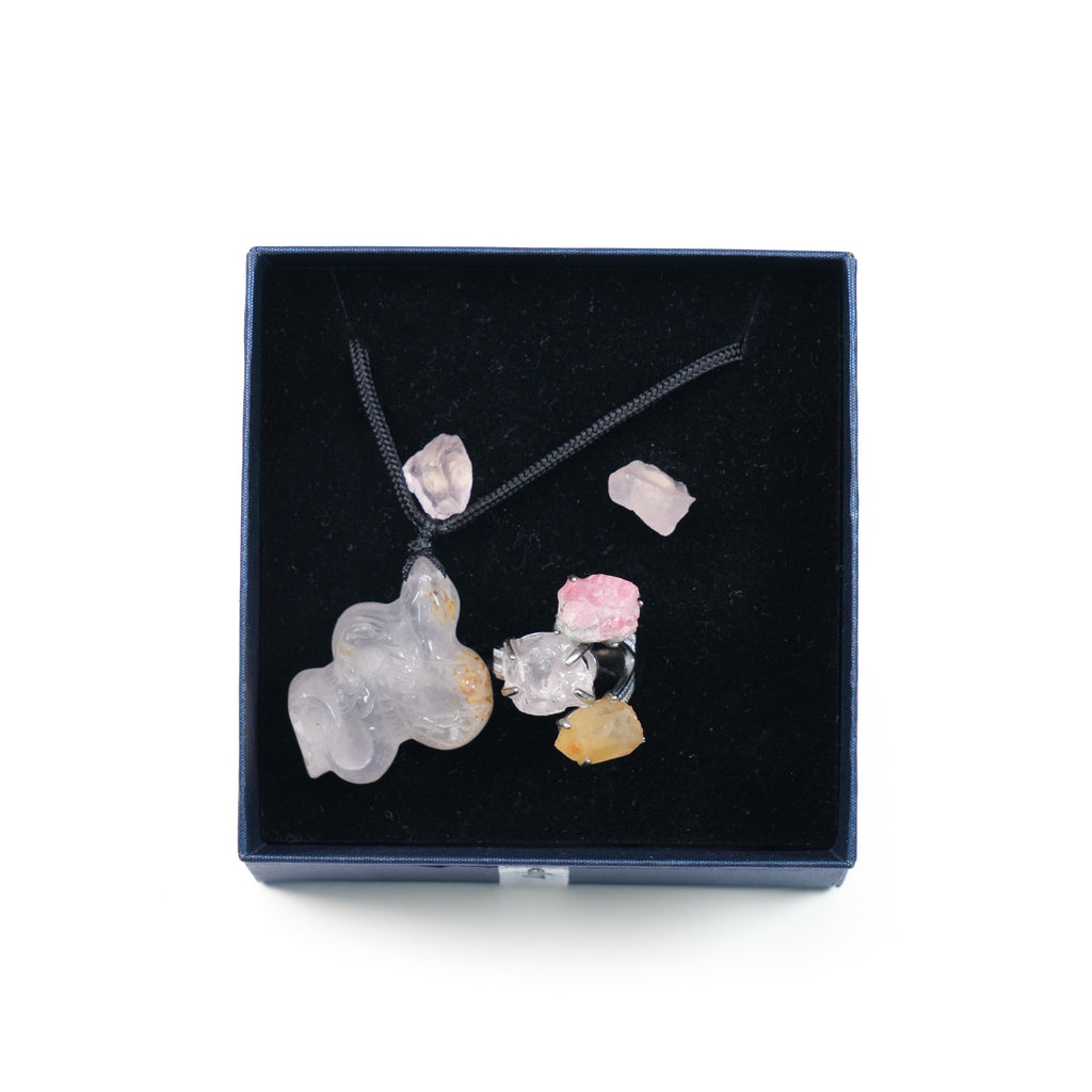 Crystal Jewelry Set - Necklace, Earrings & Ring 3-in-1
