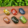 Colorful Dragon Vein Agate Tumbled Palm Stones, Polished Healing Gemstones for Pocket & Altar