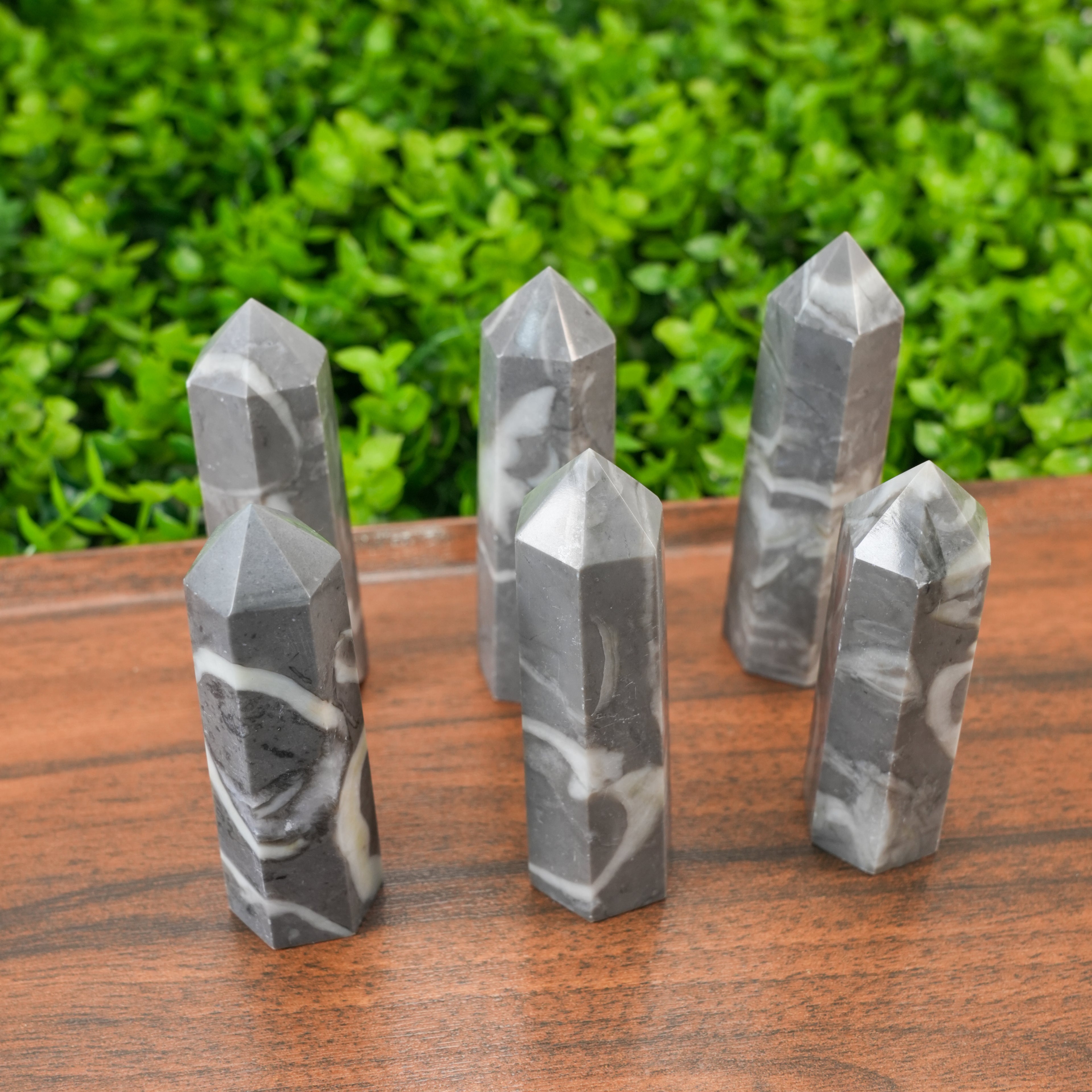 Picasso Marble Gemstone Tower, Polished Crystal Point for Healing & Meditation, Reiki Obelisk Wand for Home Decor, Spiritual Gift