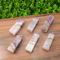 Dream Amethyst Tower - Chevron Pattern, Healing Crystal & Home Decor