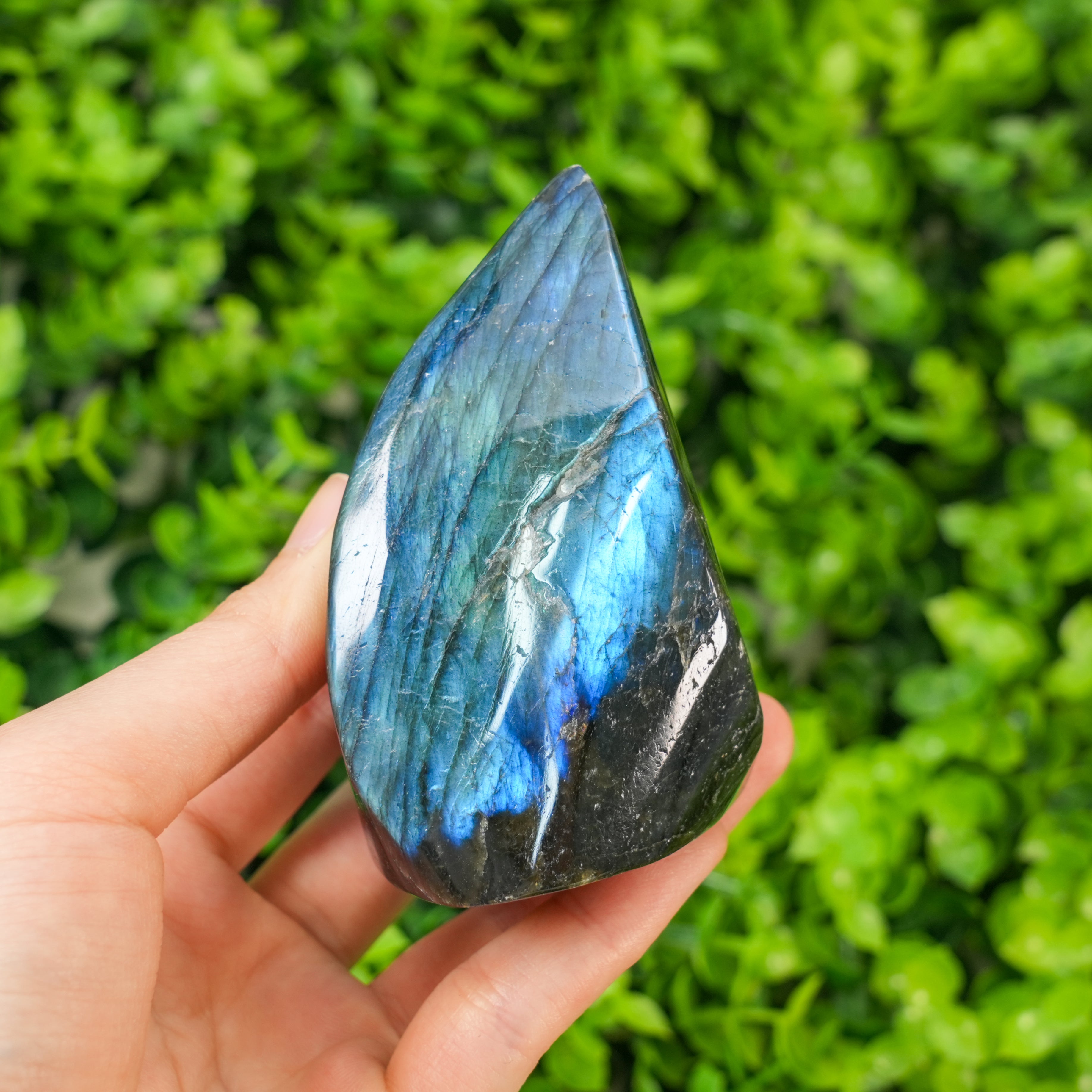 Natural Labradorite Torch Hand Polished Crystal Flame Sculpture