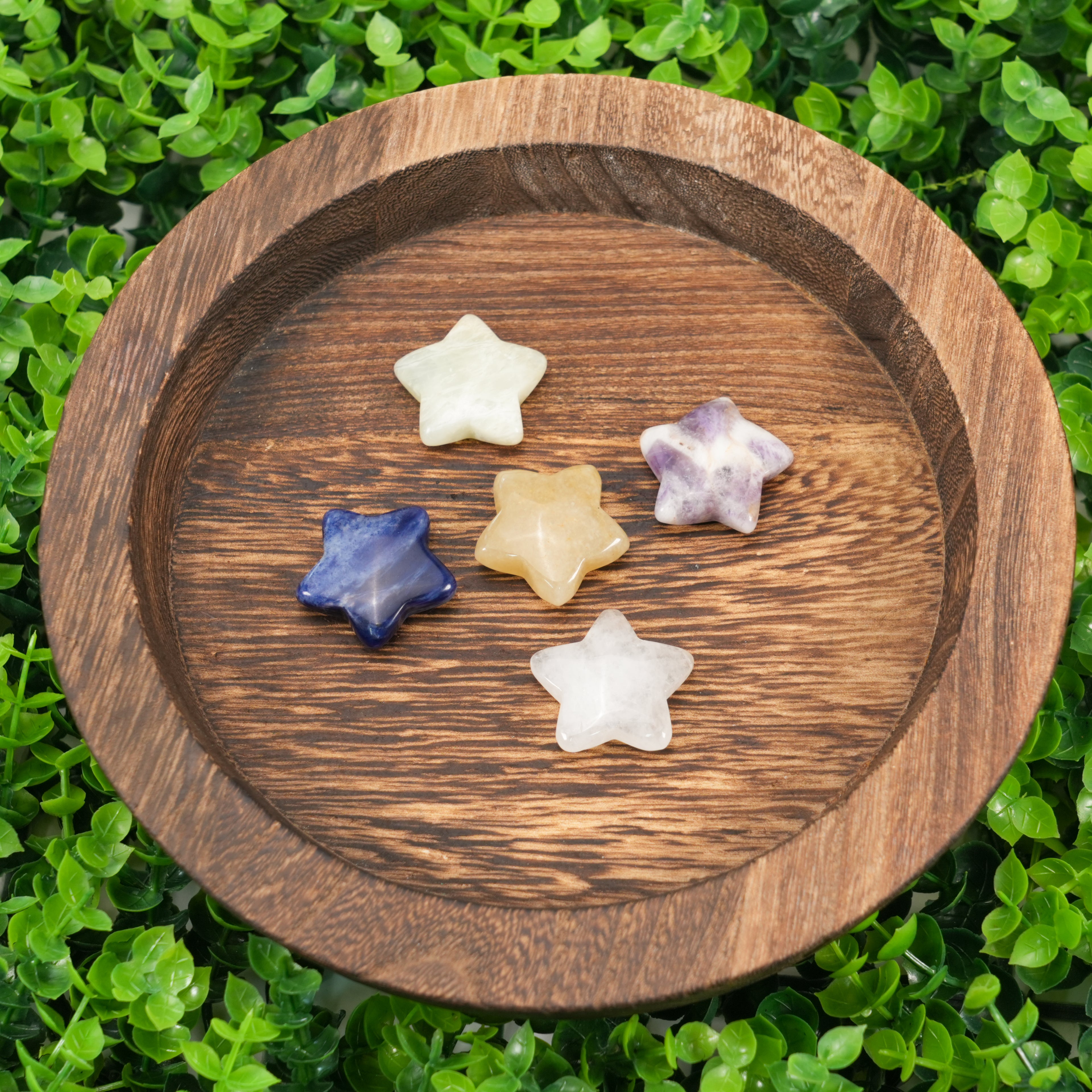 Mixed Crystal Stars | Hand-Carved Assorted Gemstone Stars for Energy Clearing & Home Decor