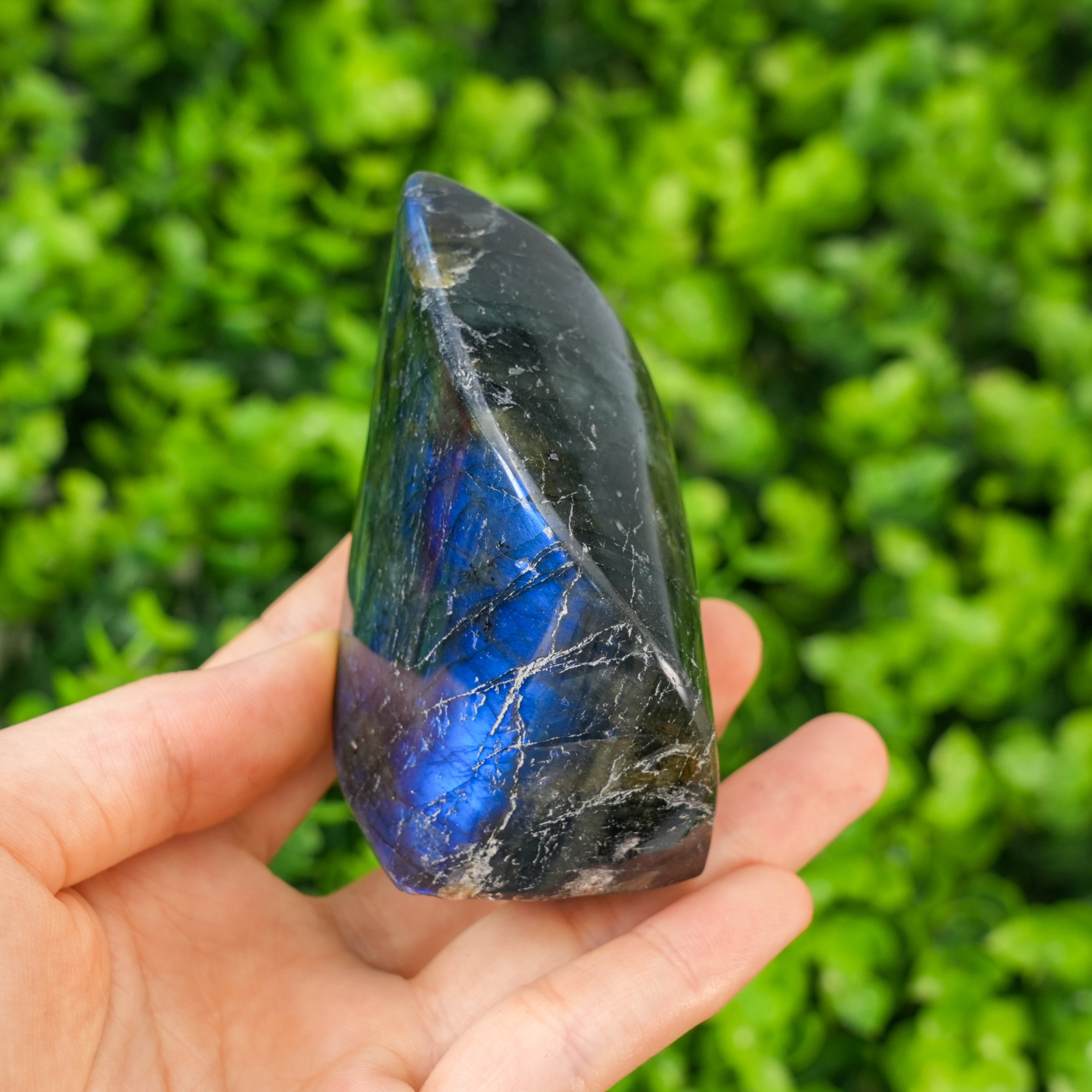 Natural Labradorite Torch Hand Polished Crystal Flame Sculpture