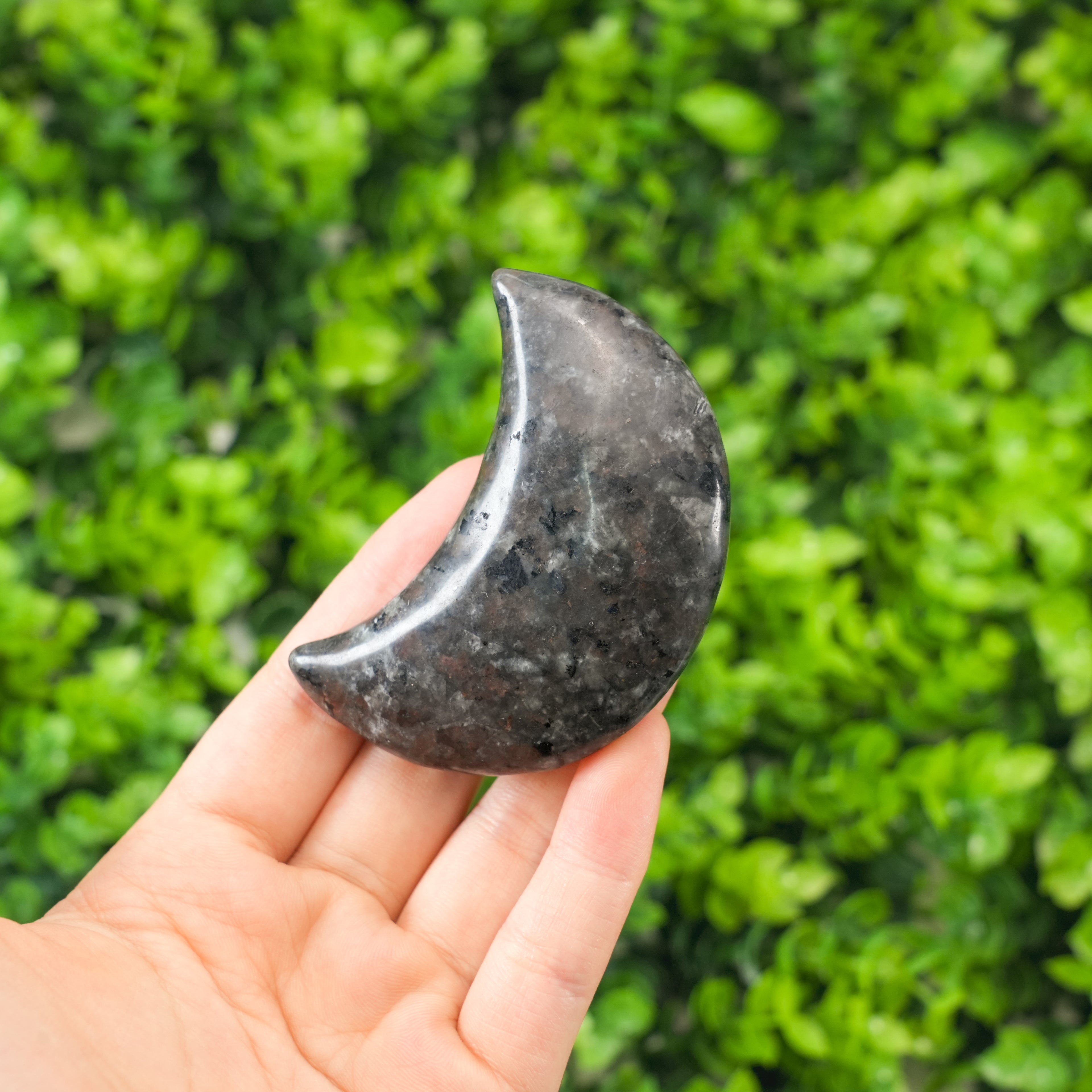 Yooperlite Moon Carving - Handcrafted Crescent Moon Crystal for Healing & Home Decor