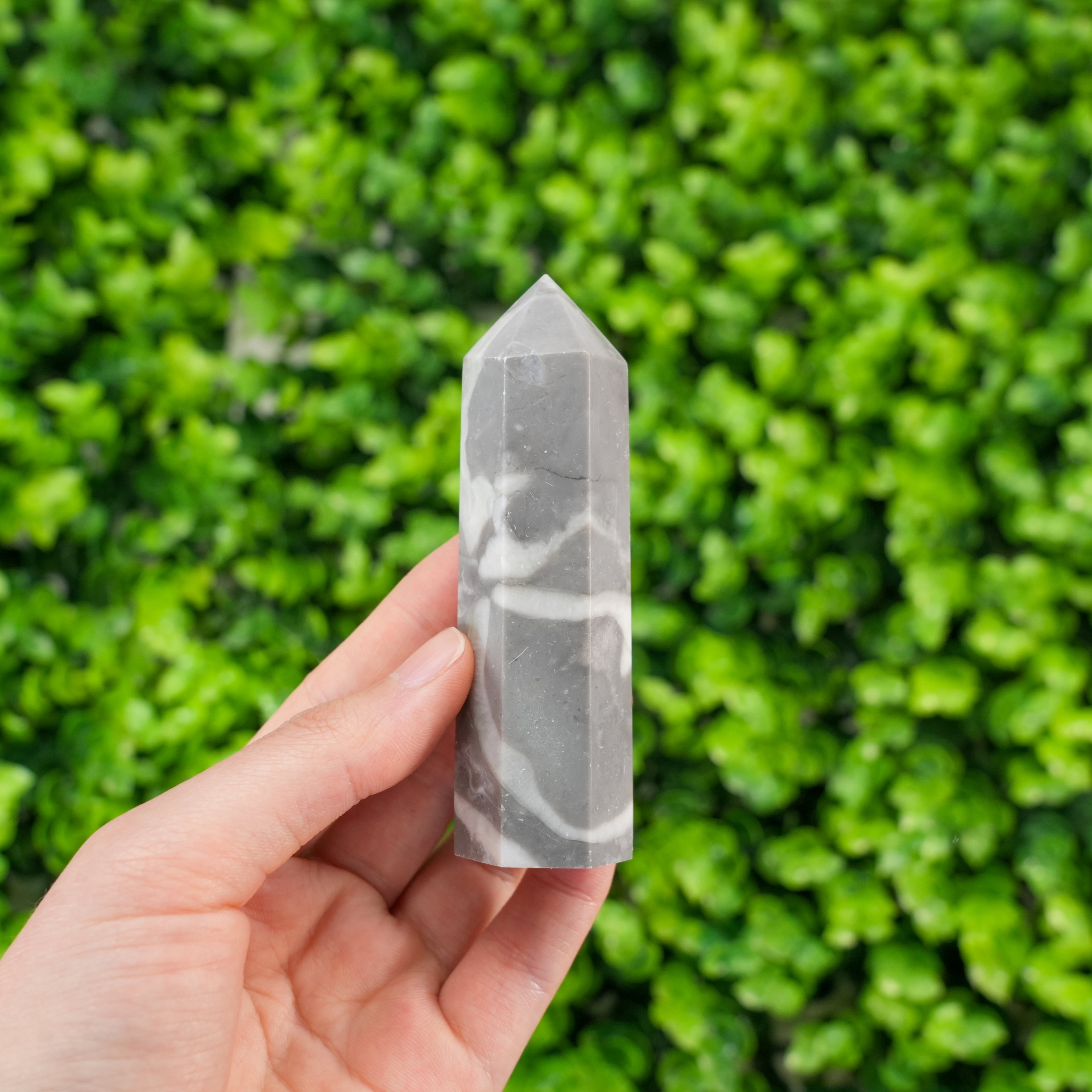 Picasso Marble Gemstone Tower, Polished Crystal Point for Healing & Meditation, Reiki Obelisk Wand for Home Decor, Spiritual Gift