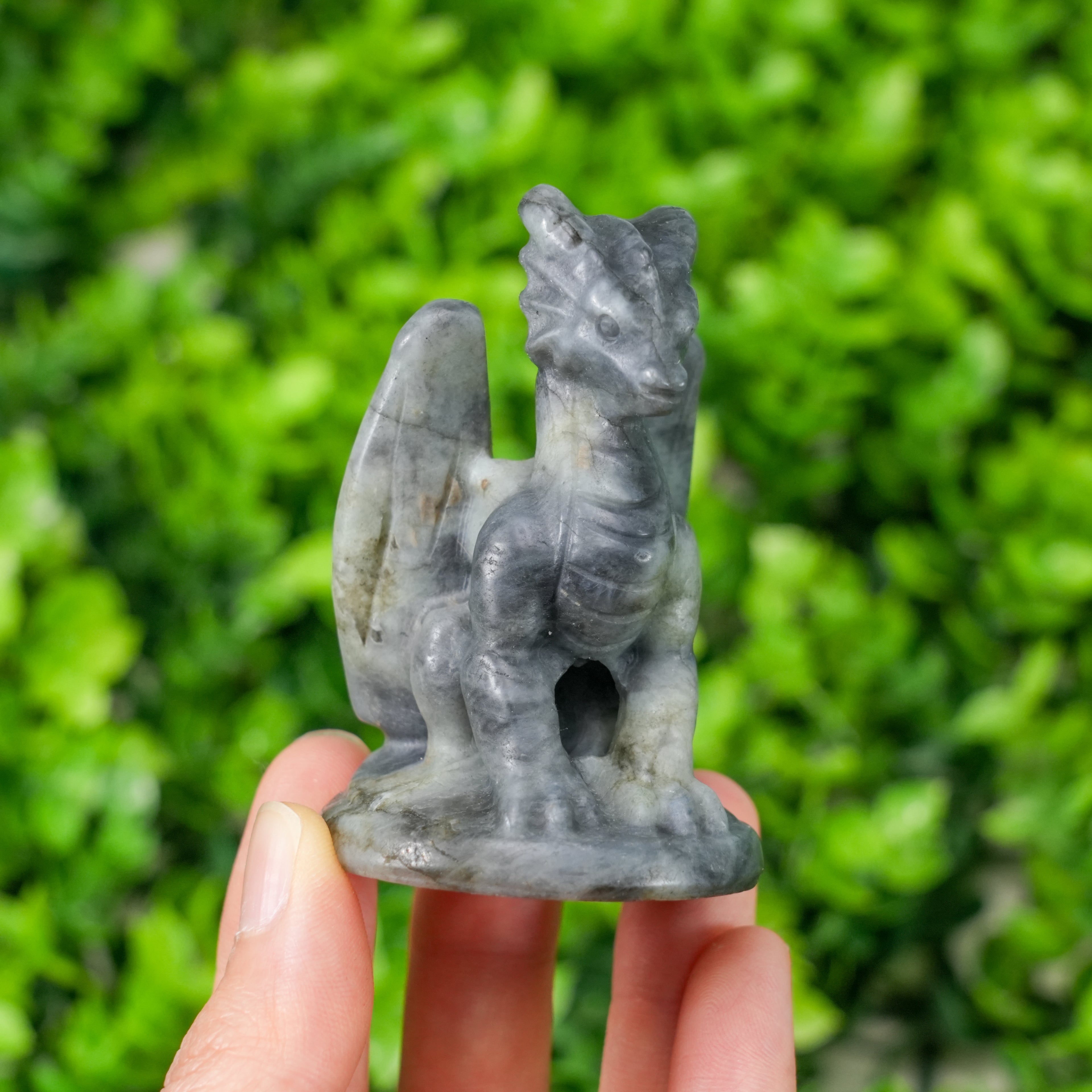 Natural Mixed Crystal Dragon Carving | Hand-Carved Fantasy Dragon Figurine for Altar, Home Decor & Crystal Collection