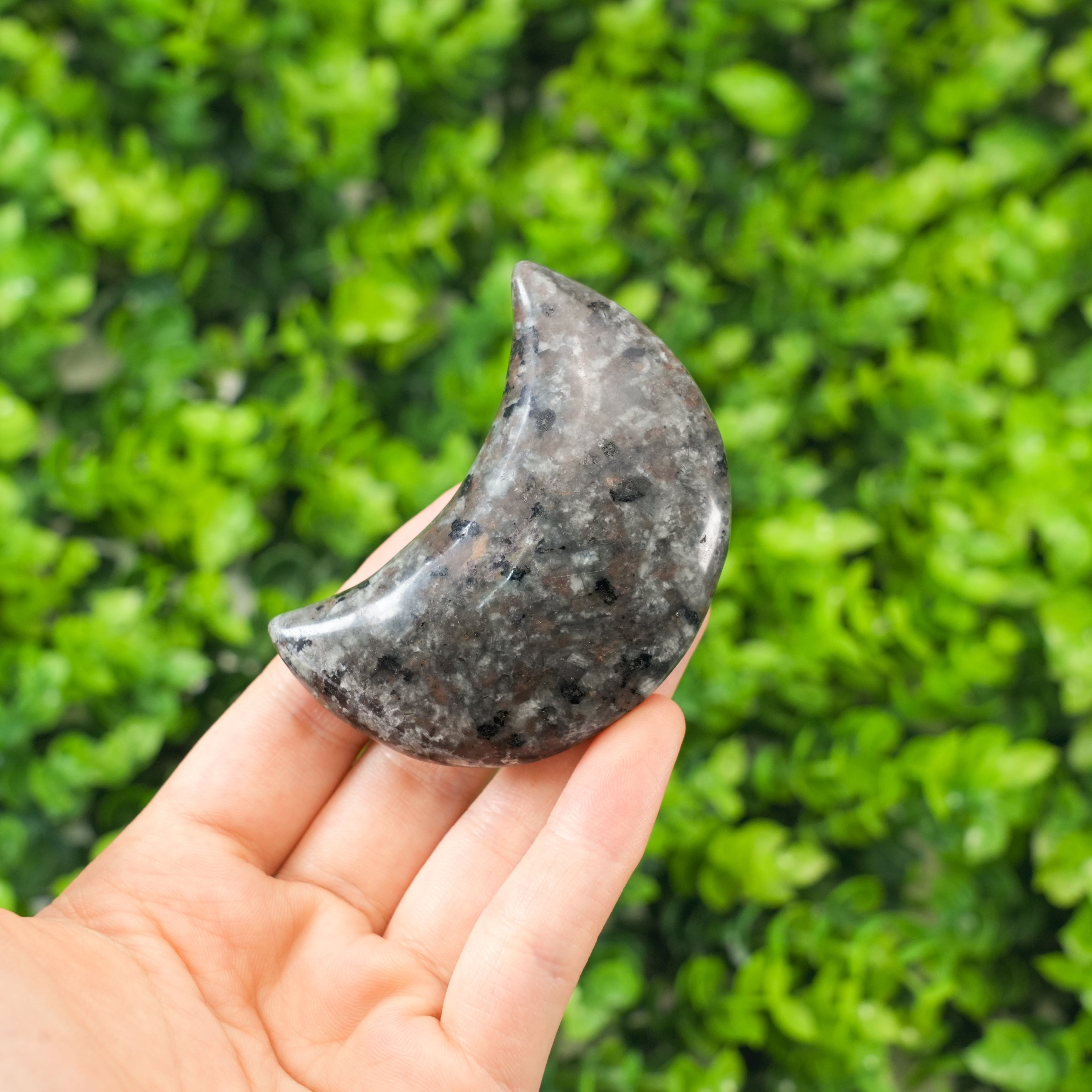Yooperlite Moon Carving - Handcrafted Crescent Moon Crystal for Healing & Home Decor