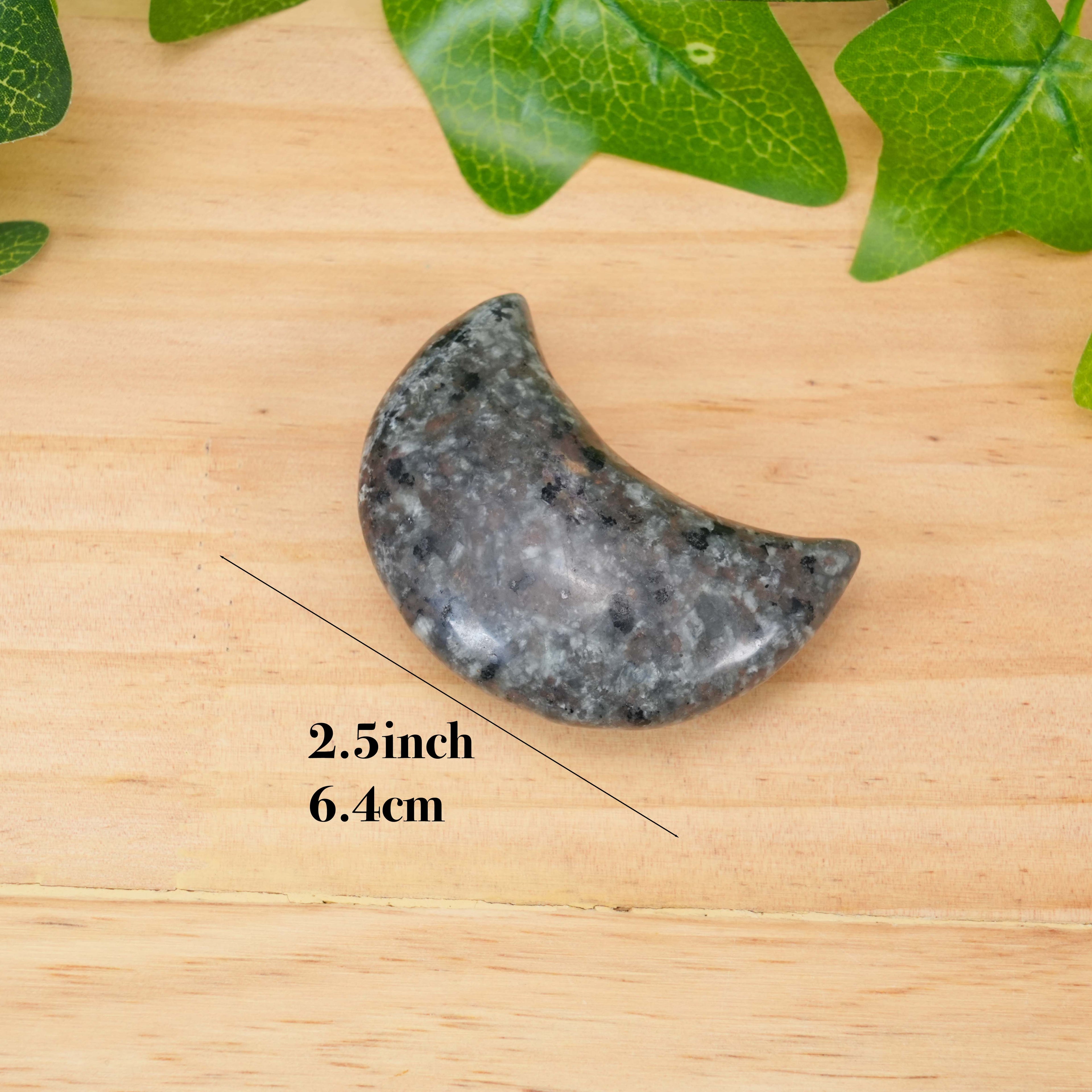 Yooperlite Moon Carving - Handcrafted Crescent Moon Crystal for Healing & Home Decor