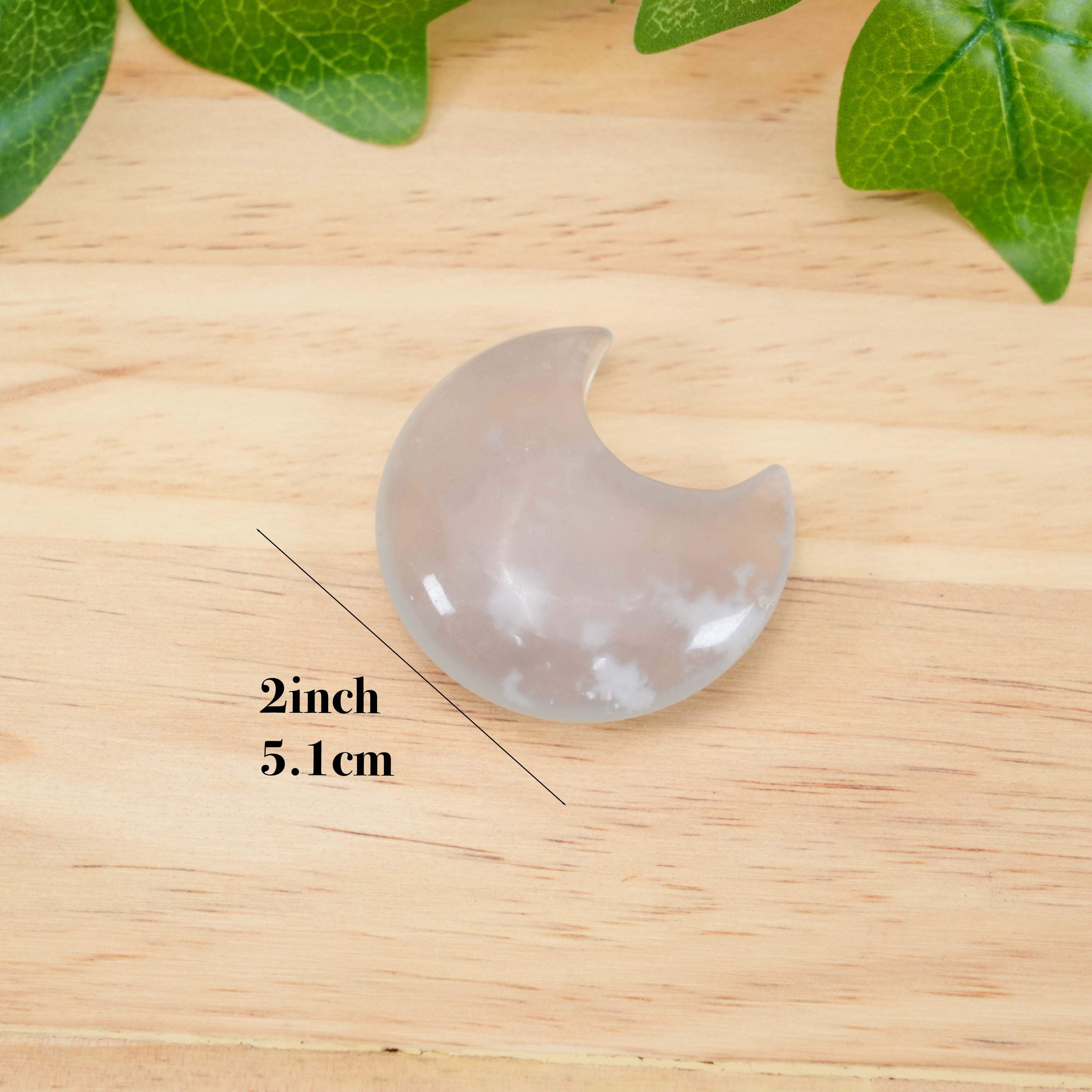 Fluorite Moon Palm Stone | Natural Polished Fluorite Crescent Crystal for Clarity & Focus