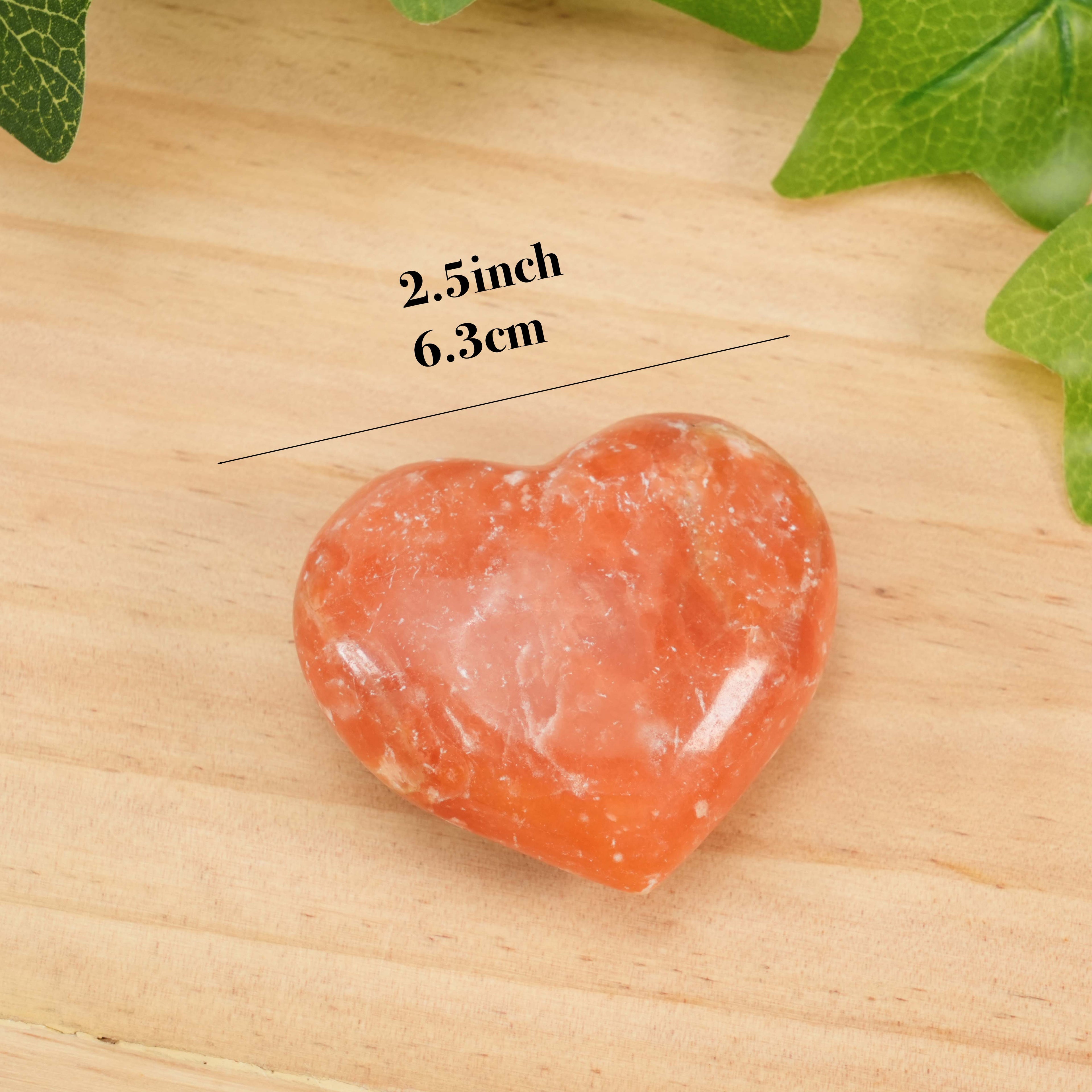 Orange Jade Heart Carving | Natural Jade Heart Shape Ornament | Handcrafted Healing Crystal for Home Decor & Gifting