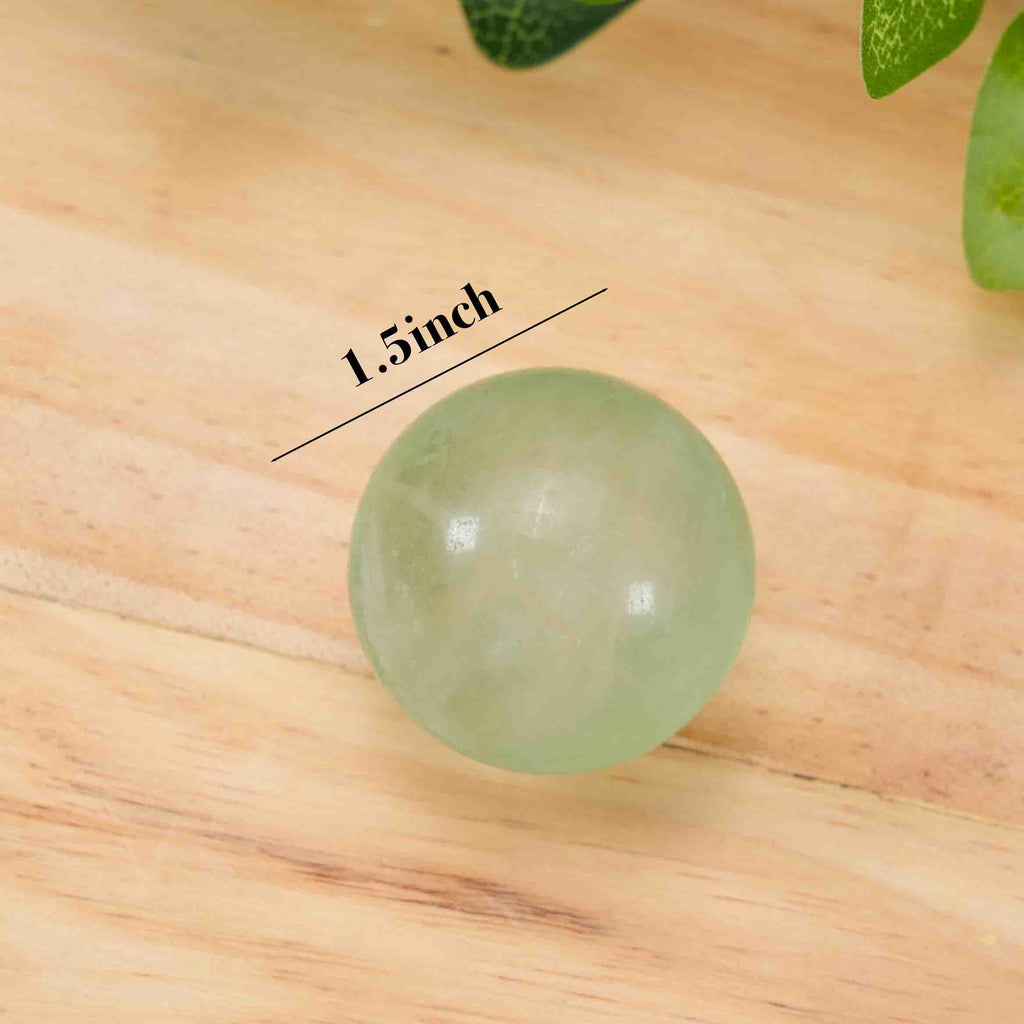 Green Fluorite Mini Sphere | Tiny Healing Crystal, Portable Pocket Stone & Home Decor
