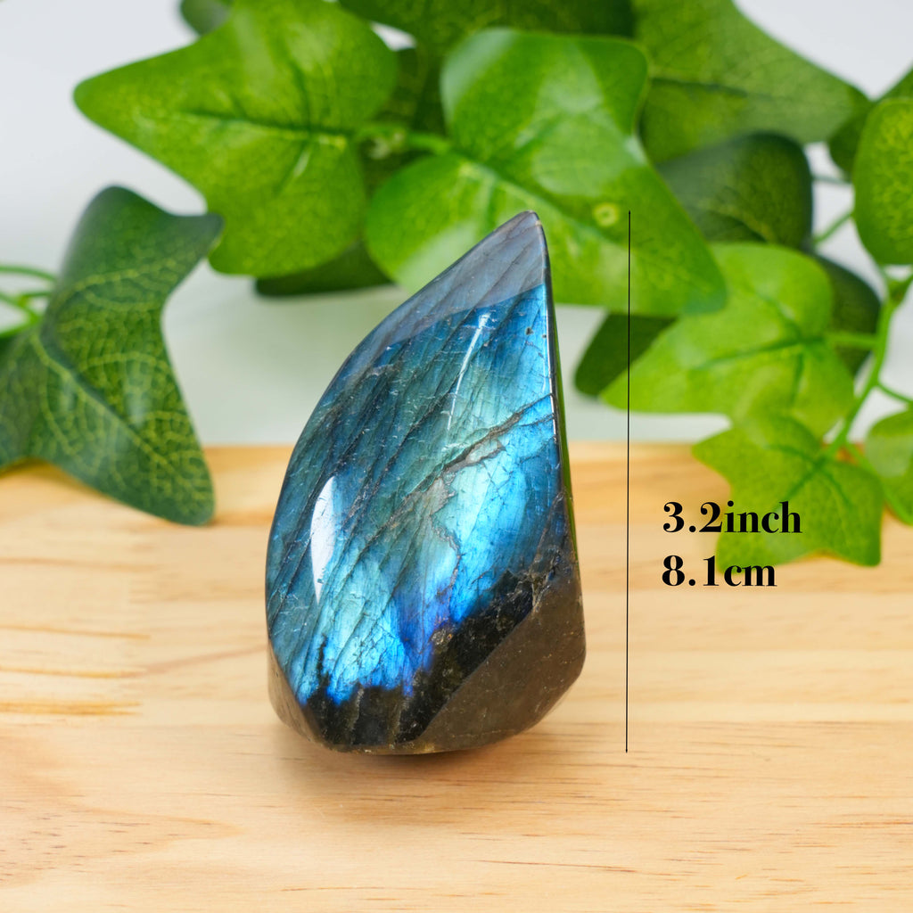 Natural Labradorite Torch Hand Polished Crystal Flame Sculpture