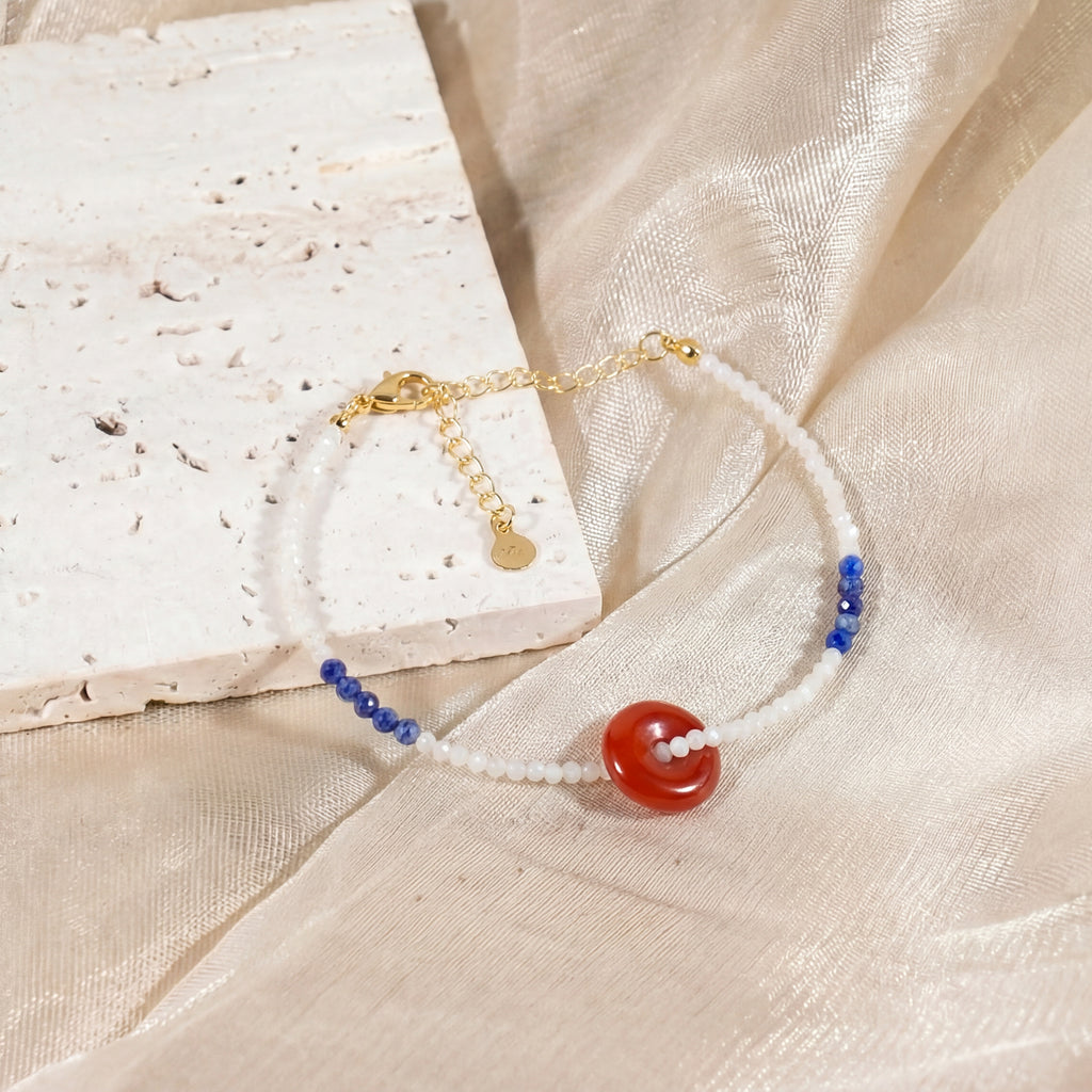 Red Jasper Peace Buckle Handmade Bracelet