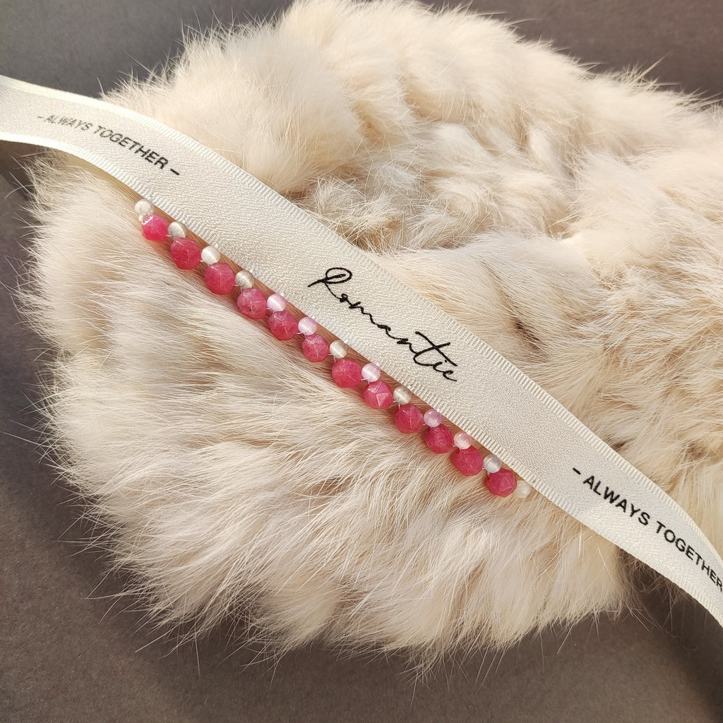 Handmade Cat Crystal Collar - Rose Quartz Adjustable Kitten Necklace, Cute Pet Jewelry Gift for Cat Lovers