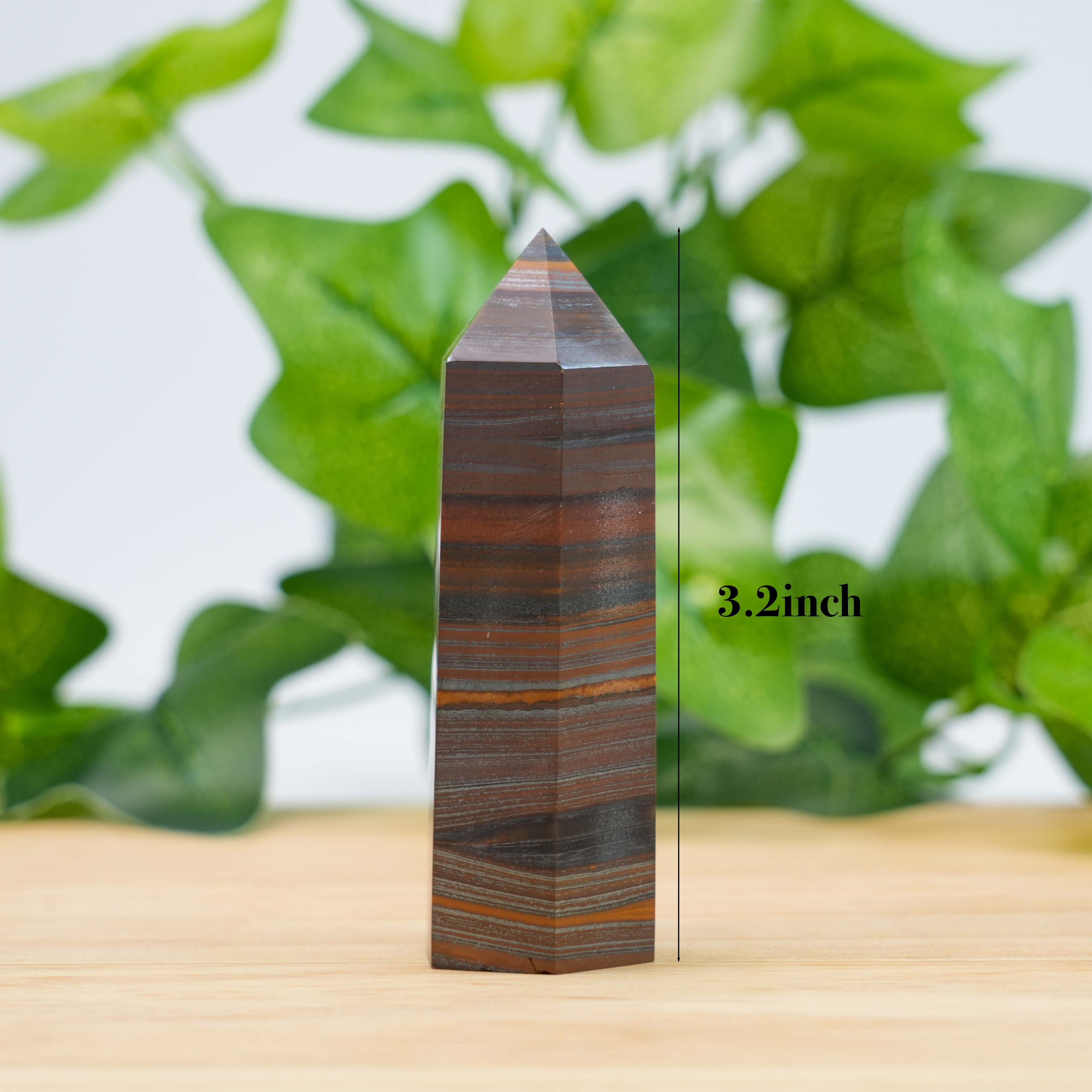 Natural Iron Tiger Eye Crystal Point Polished Grounding Stone for Strength & Protection
