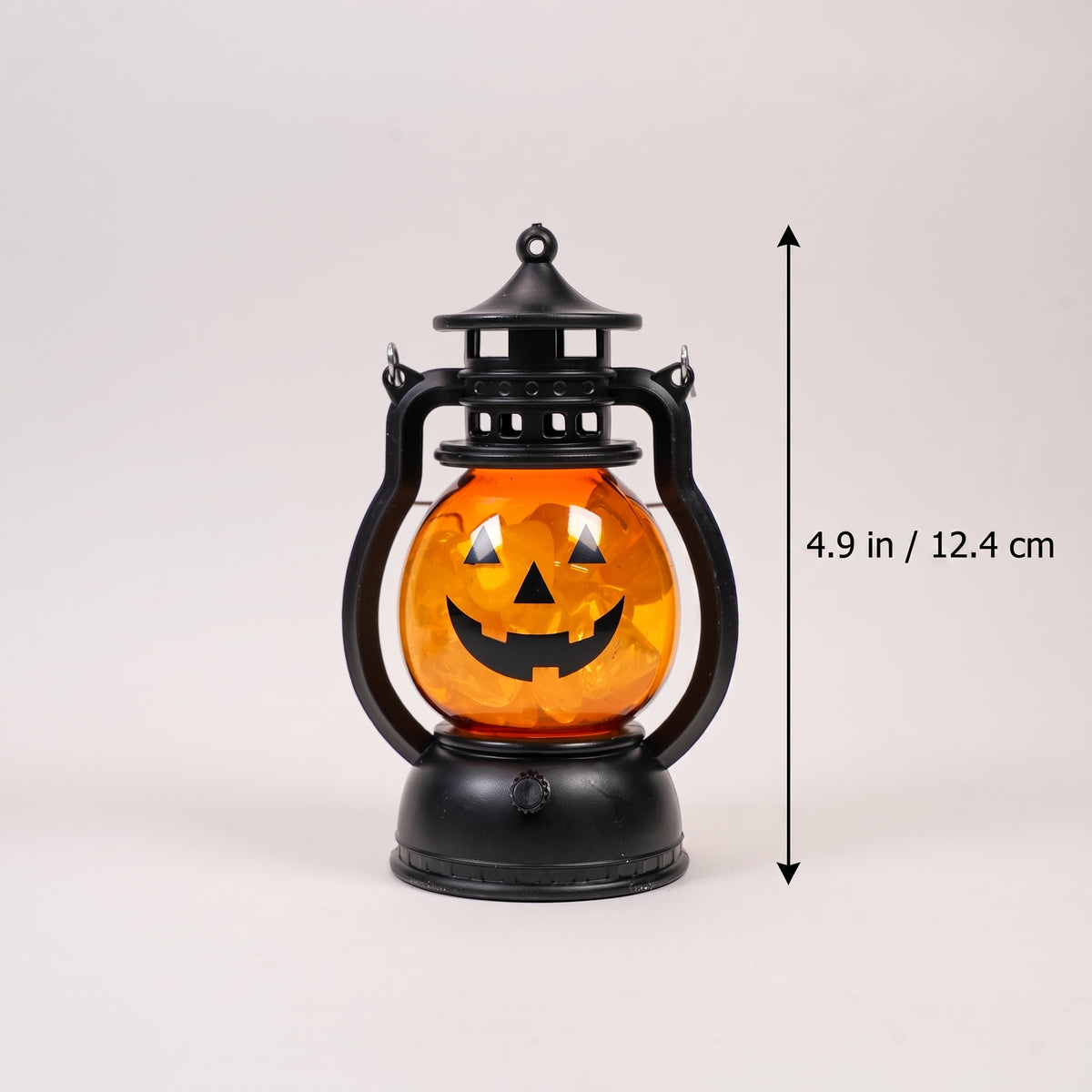 Halloween Pumpkin Face Mini Crystal Lantern, Portable LED Decorative Oil Lamp, Retro Small Hanging Lantern for Halloween Party Tabletop Home Decor
