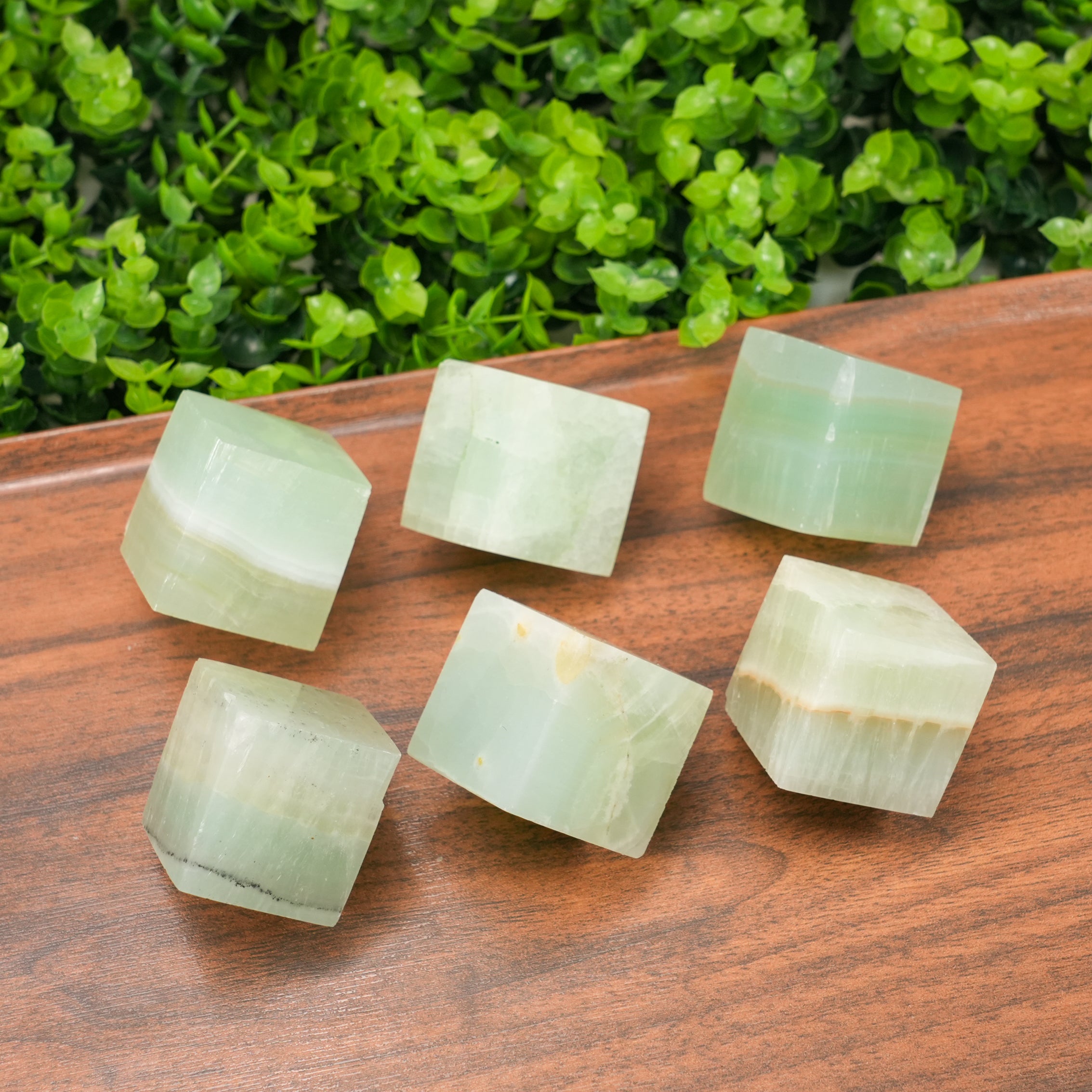 Natural Caribbean Calcite Cube - Ocean Blue Calcite Square Crystal, Polished Gemstone Block for Stress Relief, Coastal Home Decor, Meditation, and Reiki Healing