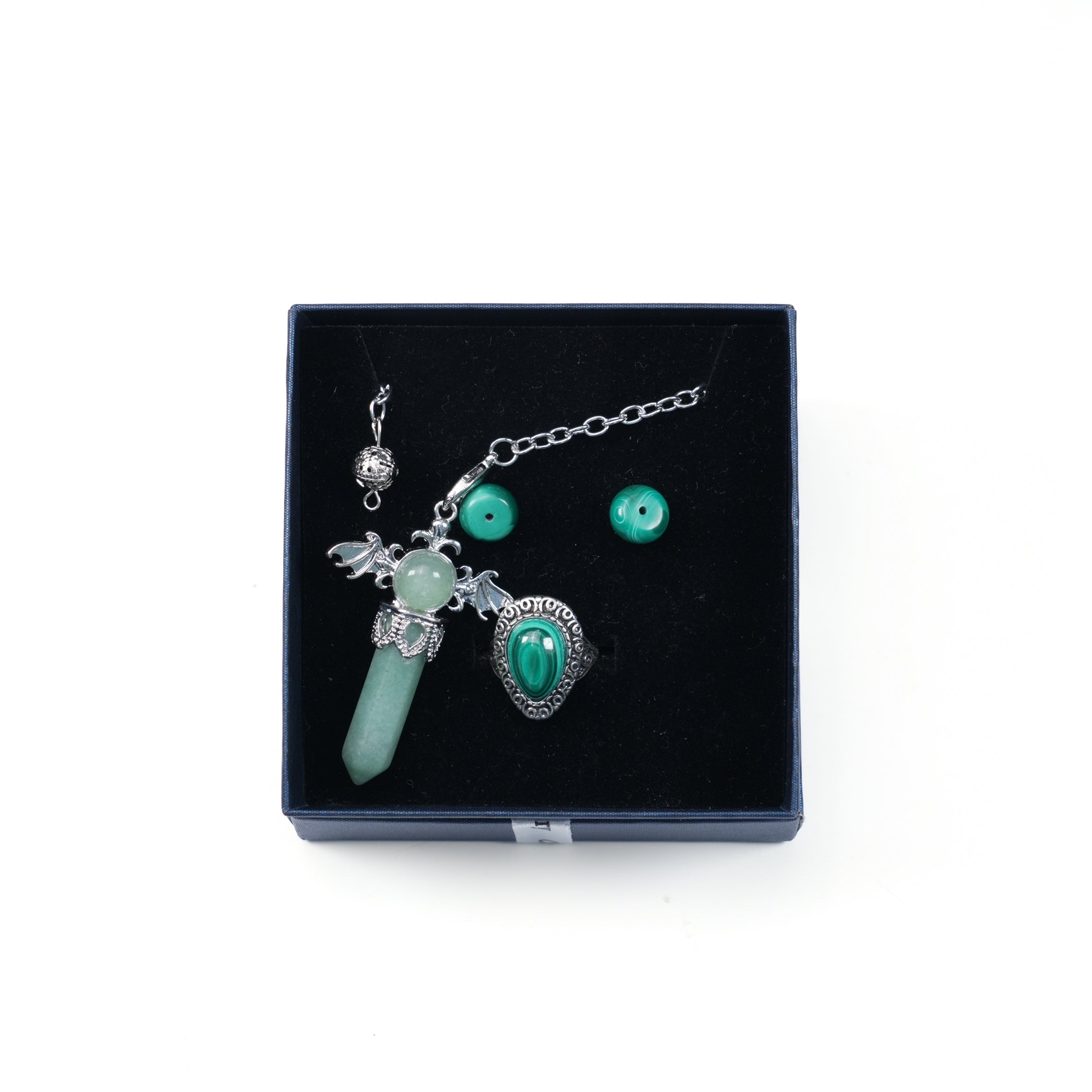 Crystal Jewelry Set - Necklace, Earrings & Ring 3-in-1