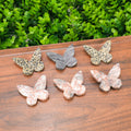 Hand-Carved Natural Mixed Jasper Crystal Butterfly, Red & Black Network Stone & Zebra Jasper for Healing, Strength, and Transformation