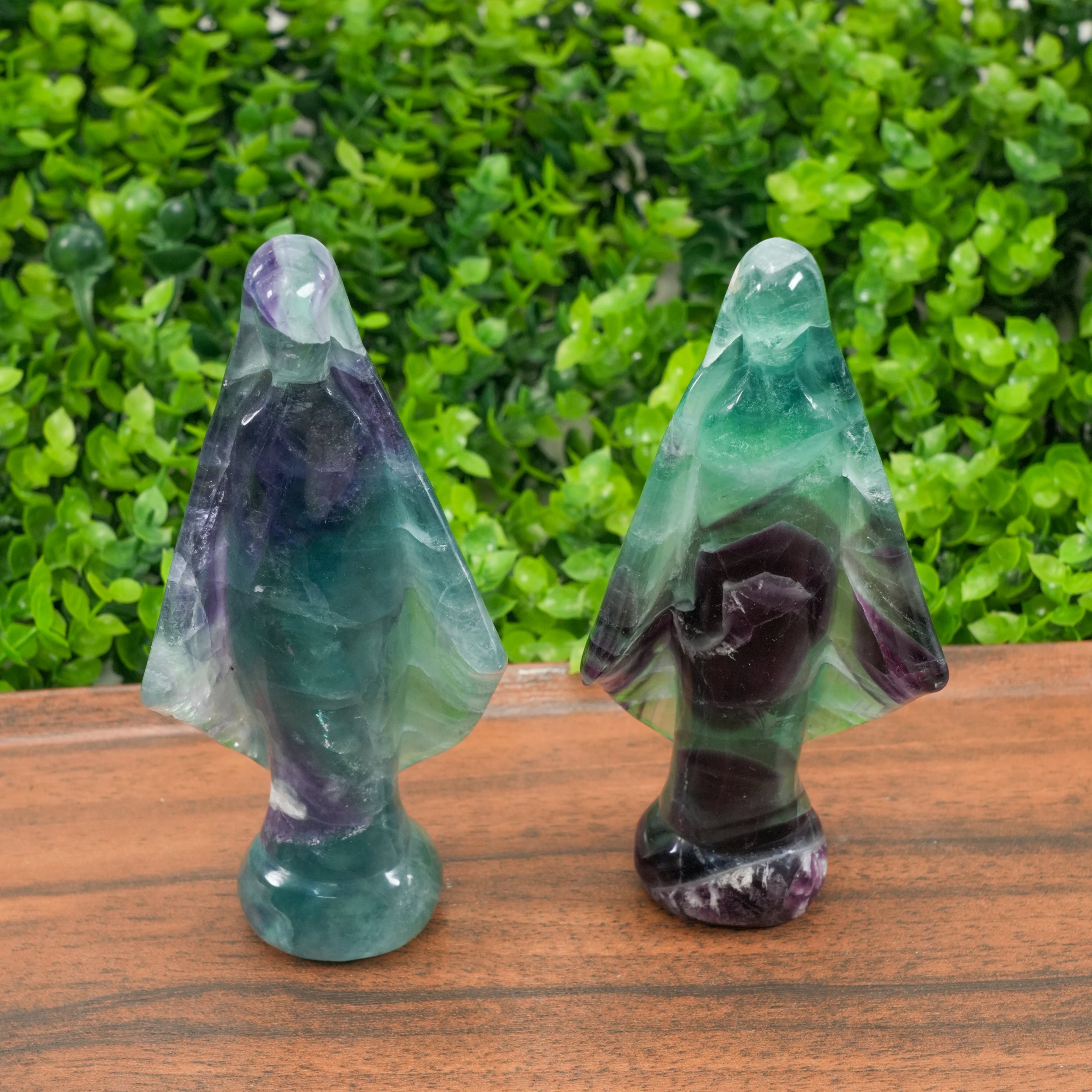 Fluorite Virgin Mary Statue, Natural Rainbow Fluorite Crystal Healing Figurine, Home Decor Spiritual Gift