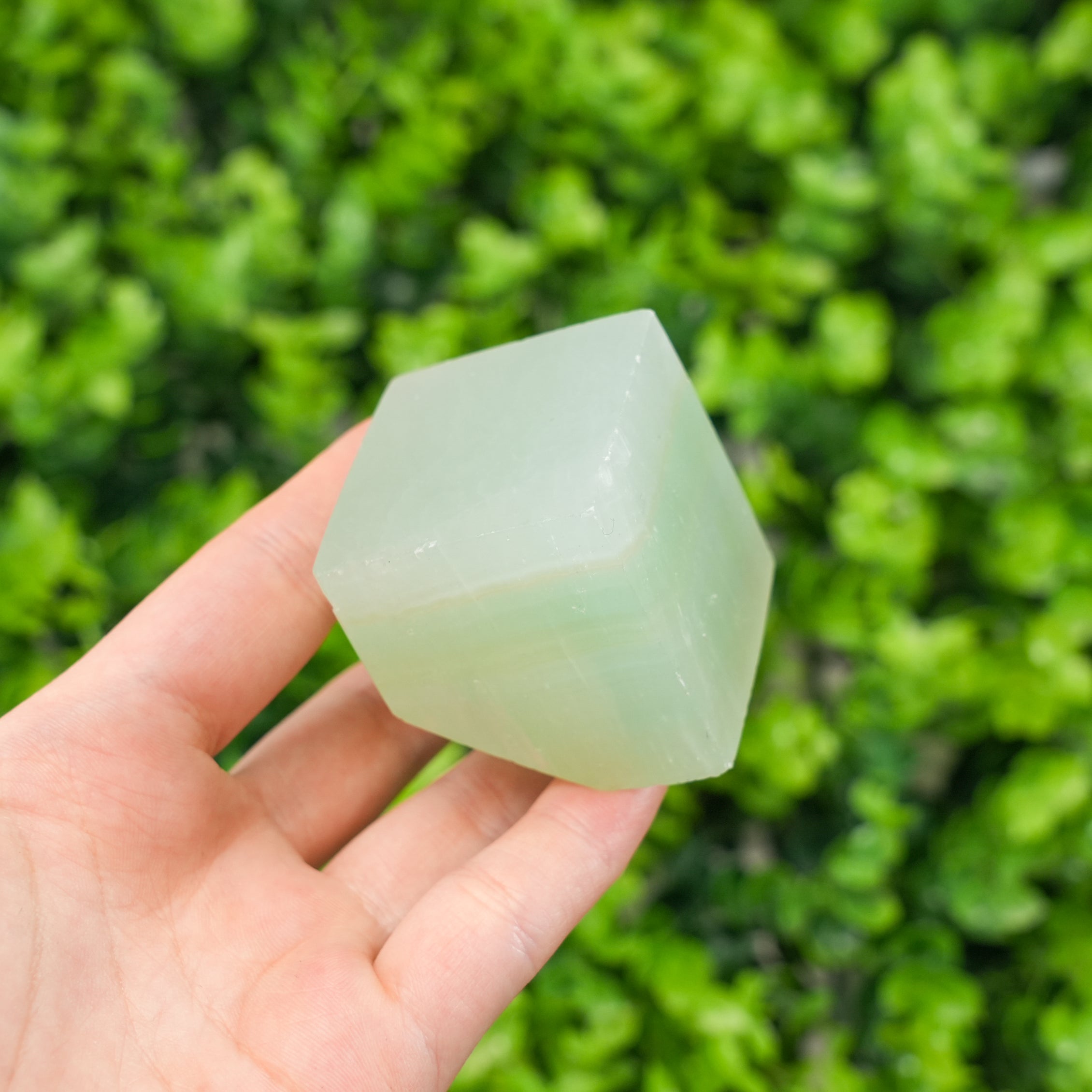 Natural Caribbean Calcite Cube - Ocean Blue Calcite Square Crystal, Polished Gemstone Block for Stress Relief, Coastal Home Decor, Meditation, and Reiki Healing