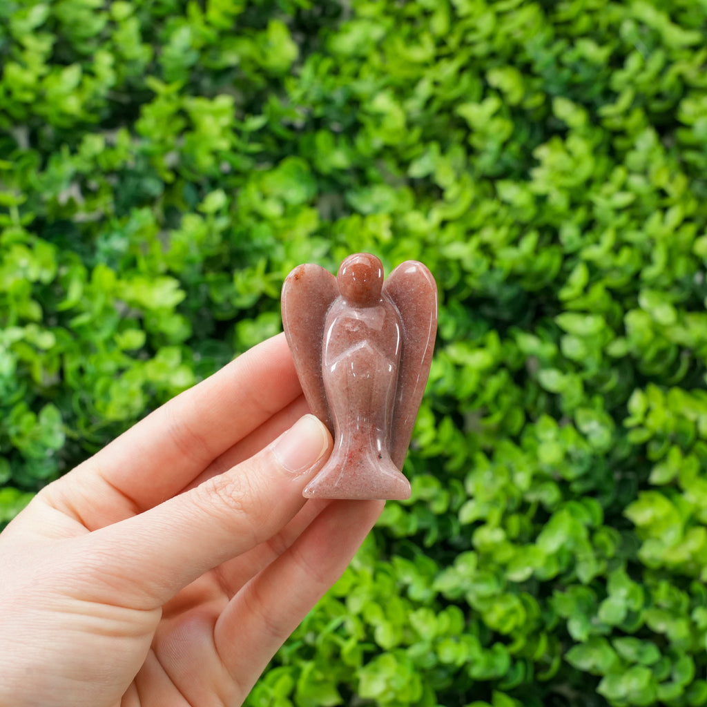 Hand-Carved Angel Statue - Natural Healing Crystal Guardian Angel Figurine,2 Inches Pocket Angel for Reiki Healing, Home Decor, and Spiritual Gift
