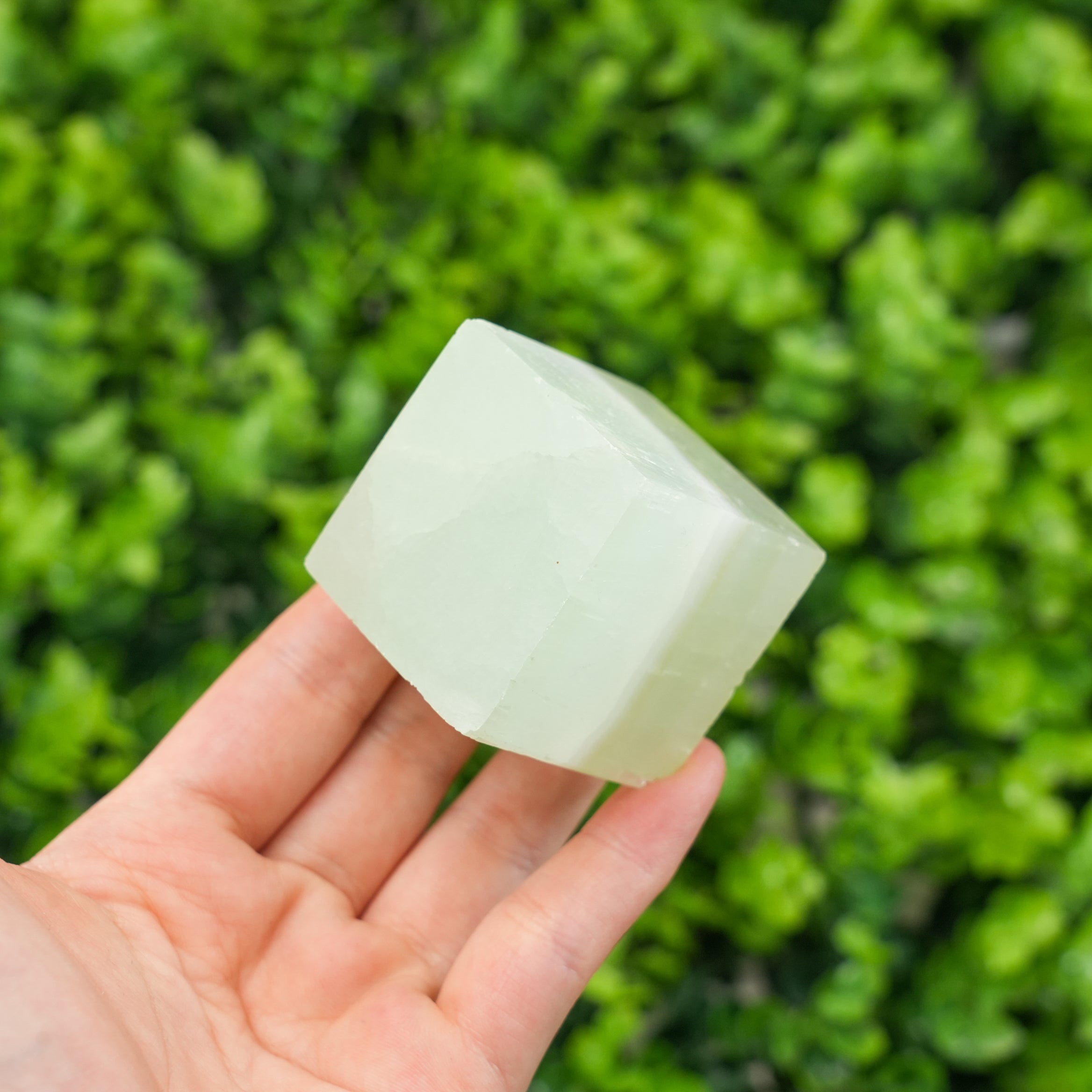 Natural Caribbean Calcite Cube - Ocean Blue Calcite Square Crystal, Polished Gemstone Block for Stress Relief, Coastal Home Decor, Meditation, and Reiki Healing
