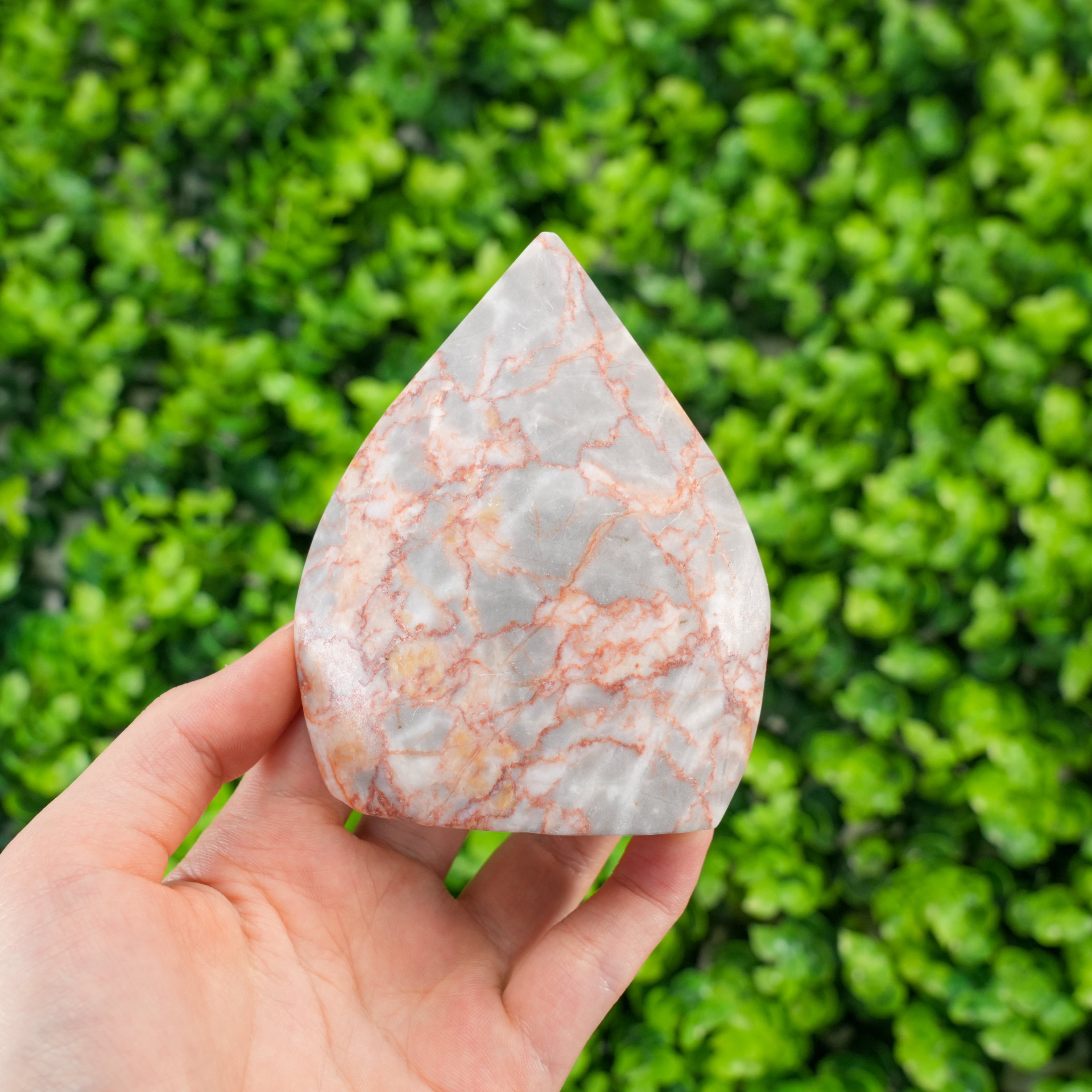 Red Vein Jasper Teardrop Crystal, Polished Flame Tower for Reiki Healing, Meditation Crystal, Home Decor, Spiritual Gift for Her