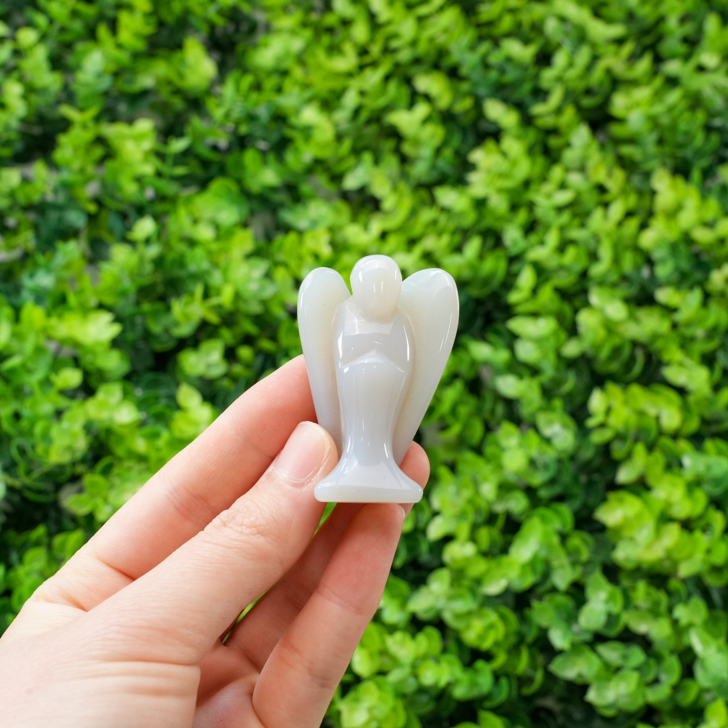 Hand-Carved Angel Statue - Natural Healing Crystal Guardian Angel Figurine,2 Inches Pocket Angel for Reiki Healing, Home Decor, and Spiritual Gift