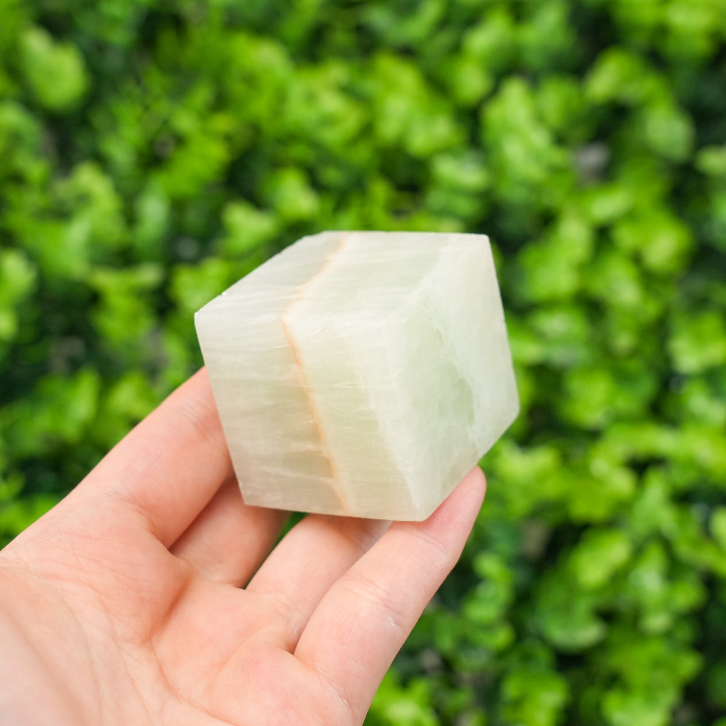 Natural Caribbean Calcite Cube - Ocean Blue Calcite Square Crystal, Polished Gemstone Block for Stress Relief, Coastal Home Decor, Meditation, and Reiki Healing