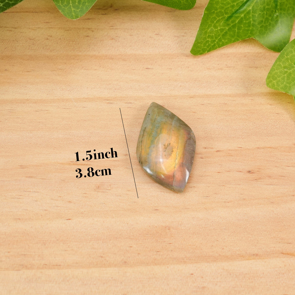 Natural Labradorite Crystal Leaf Carving - Hand-Carved Gemstone Foliage with Blue & Purple Unique Spiritual Gift for Crystal Collectors Flash