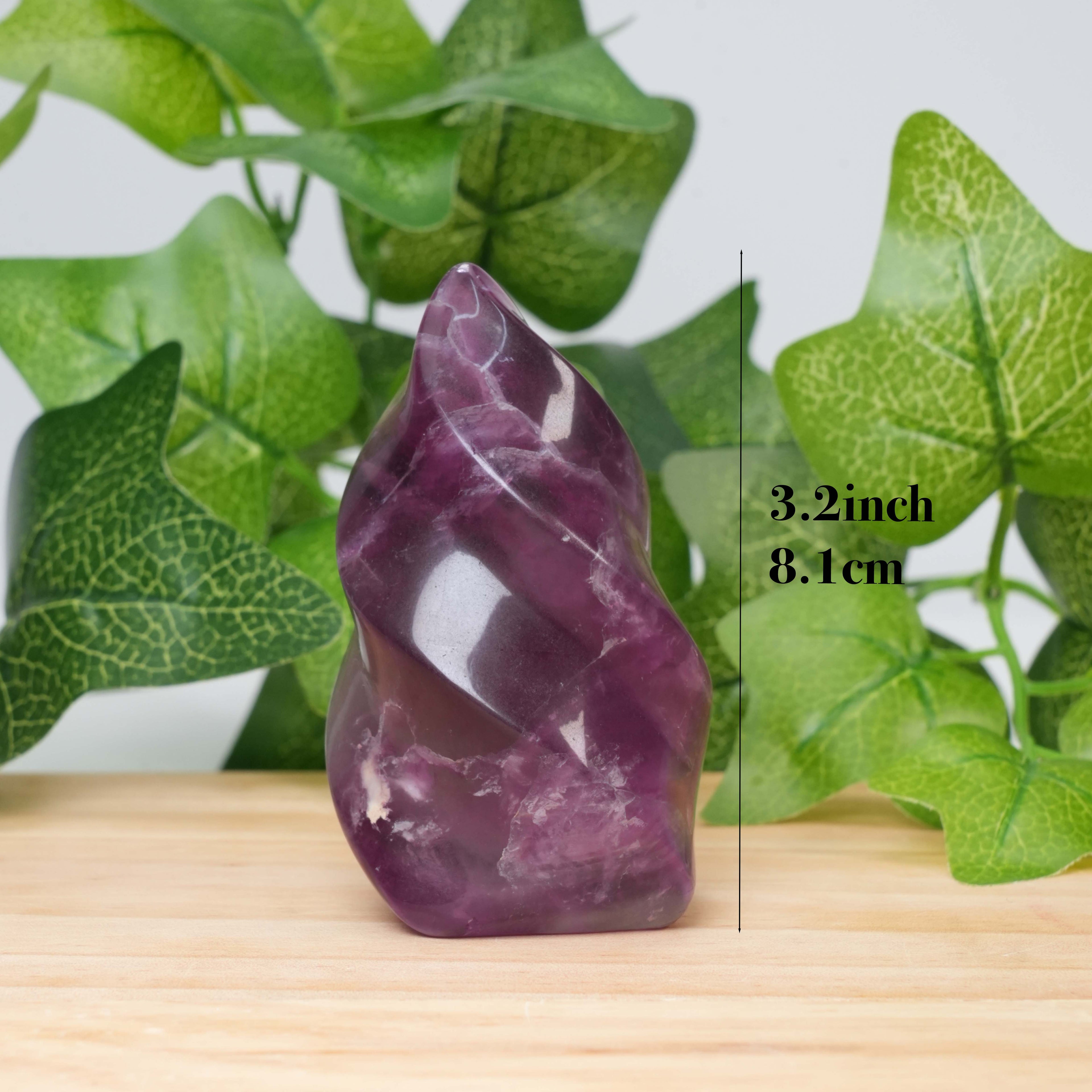 Natural Fluorite Torch Crystal Wand – Polished Fluorite Point Healing Stone for Home Decor & Crystal Collection