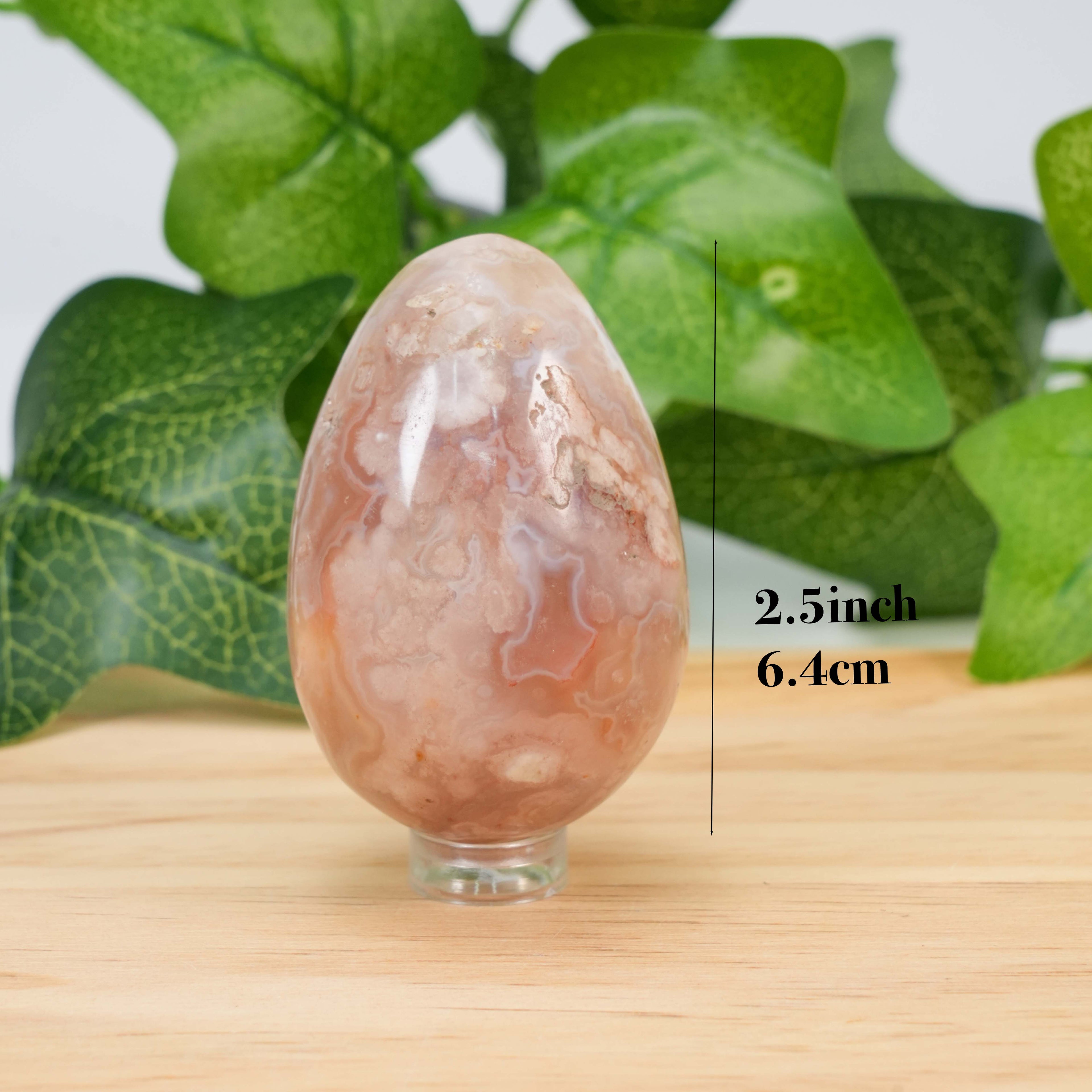 Natural Flower Agate Egg Sculpture Unique Botryoidal Crystal Specimen