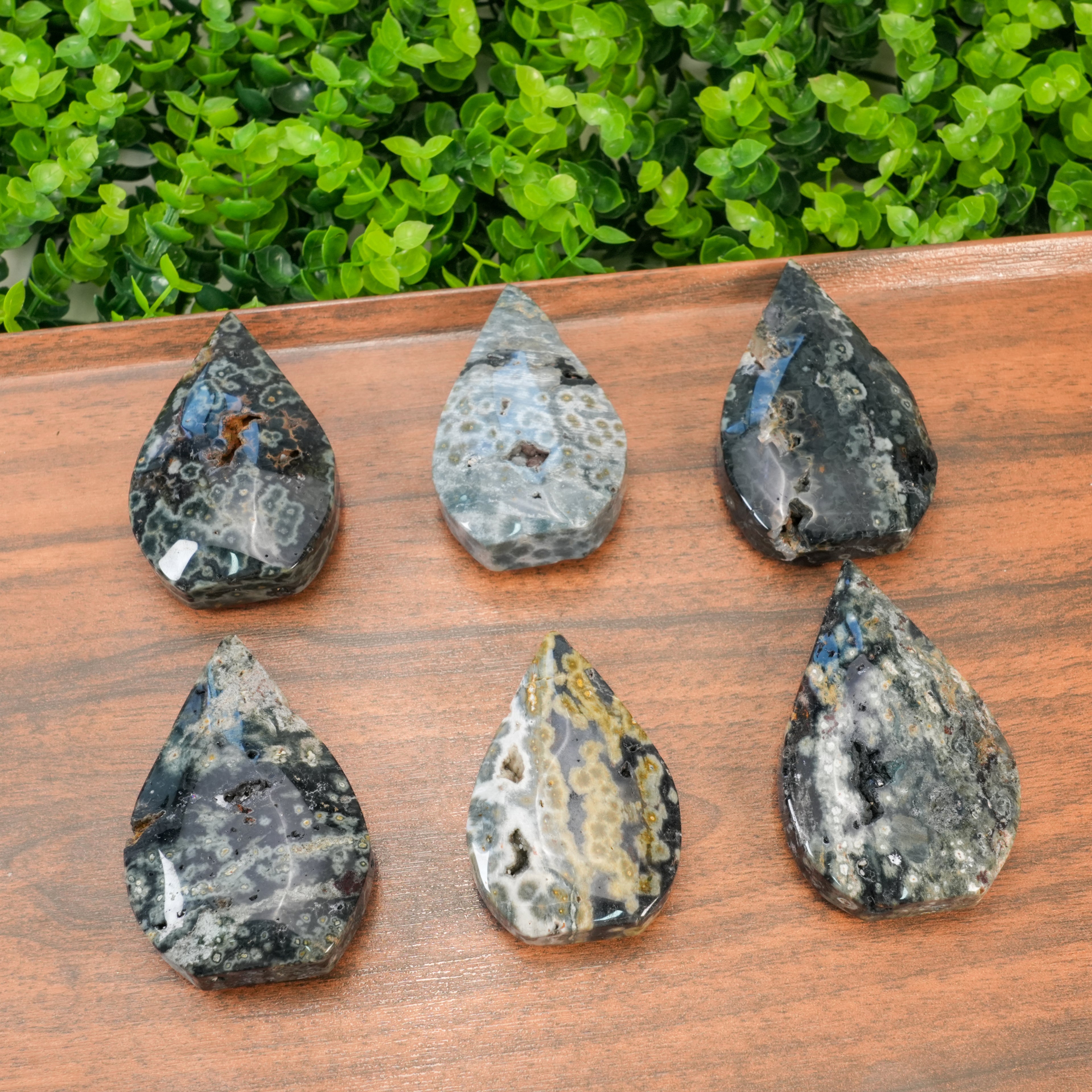 Natural Ocean Jasper Artistic Display Hand-Polished Sea Stone Sculpture
