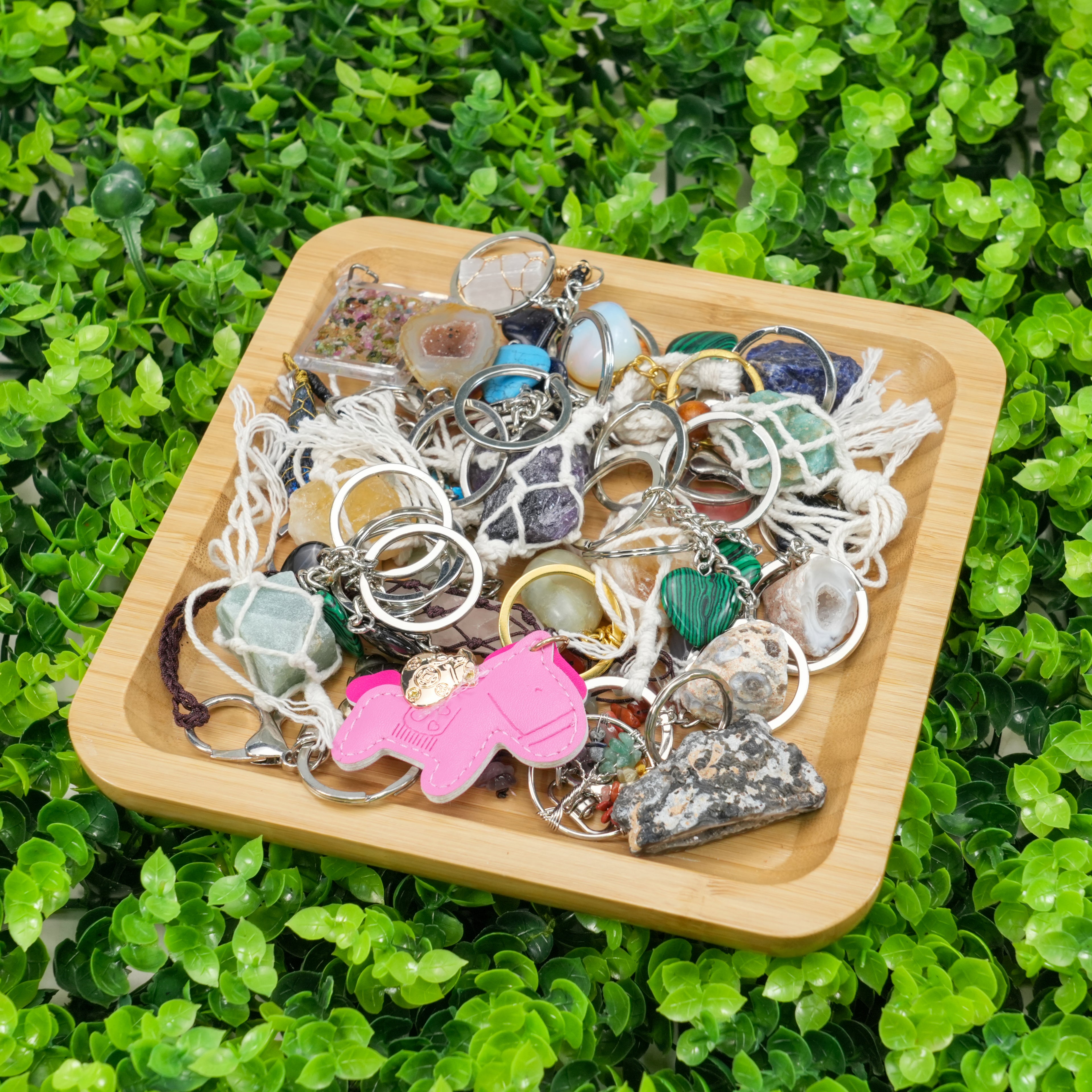 Assorted Crystal Keychains | Mixed Natural Gemstone Keychains, Random Styles
