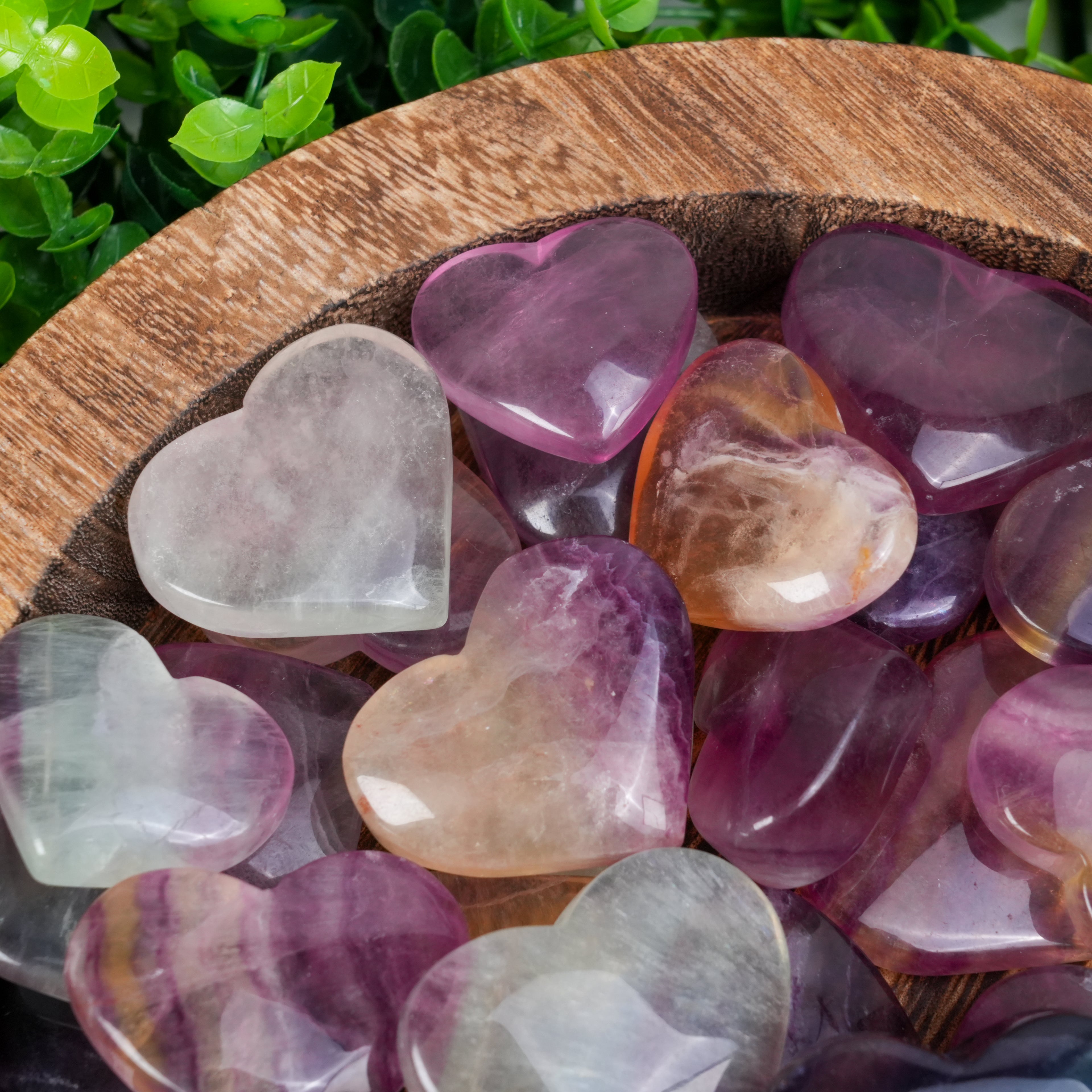 Purple Fluorite Heart Crystal | Polished Fluorite Palm Stone for Emotional Healing & Focus
