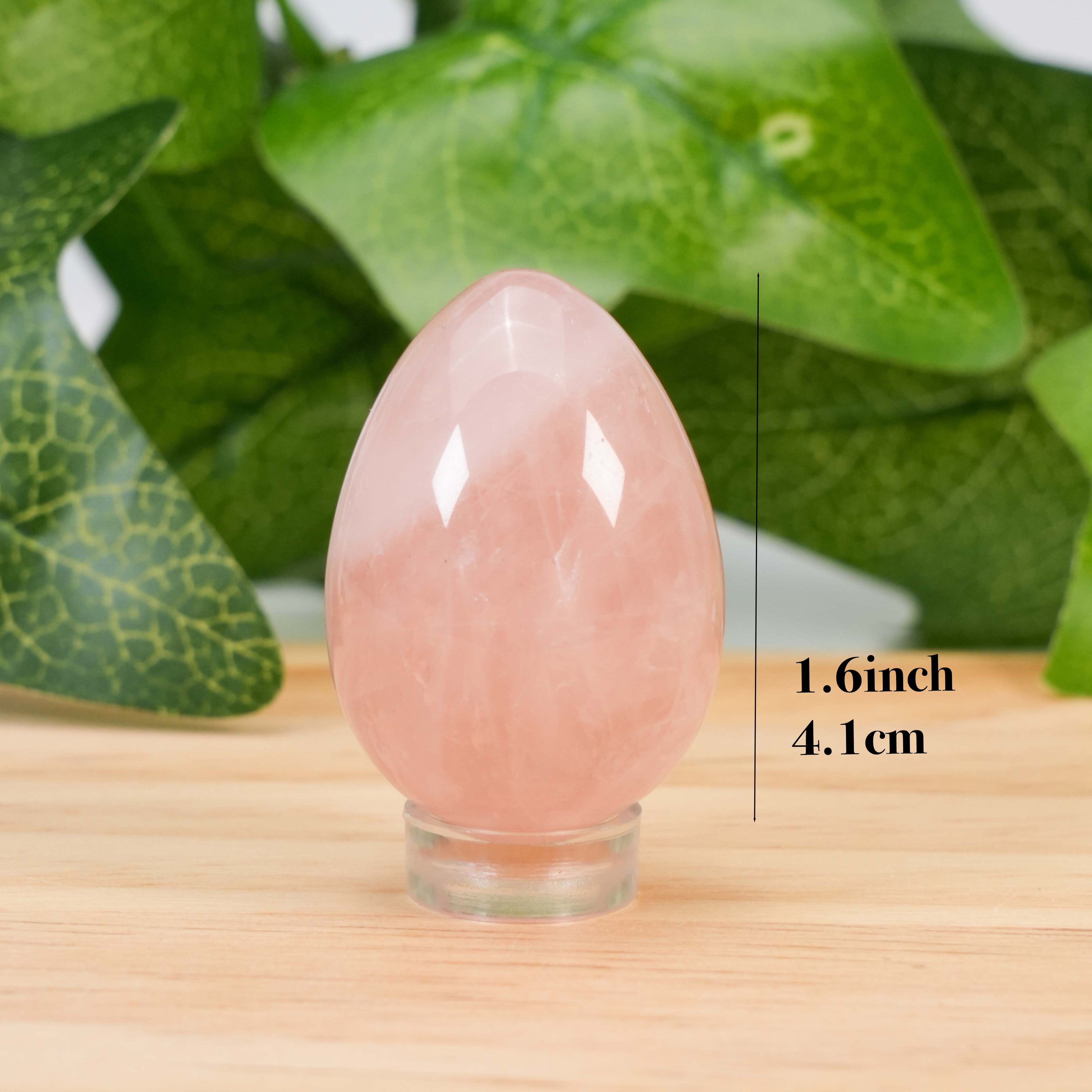 Natural Rose Quartz Crystal Egg for Reiki Healing, Meditation, Massage & Home Decor