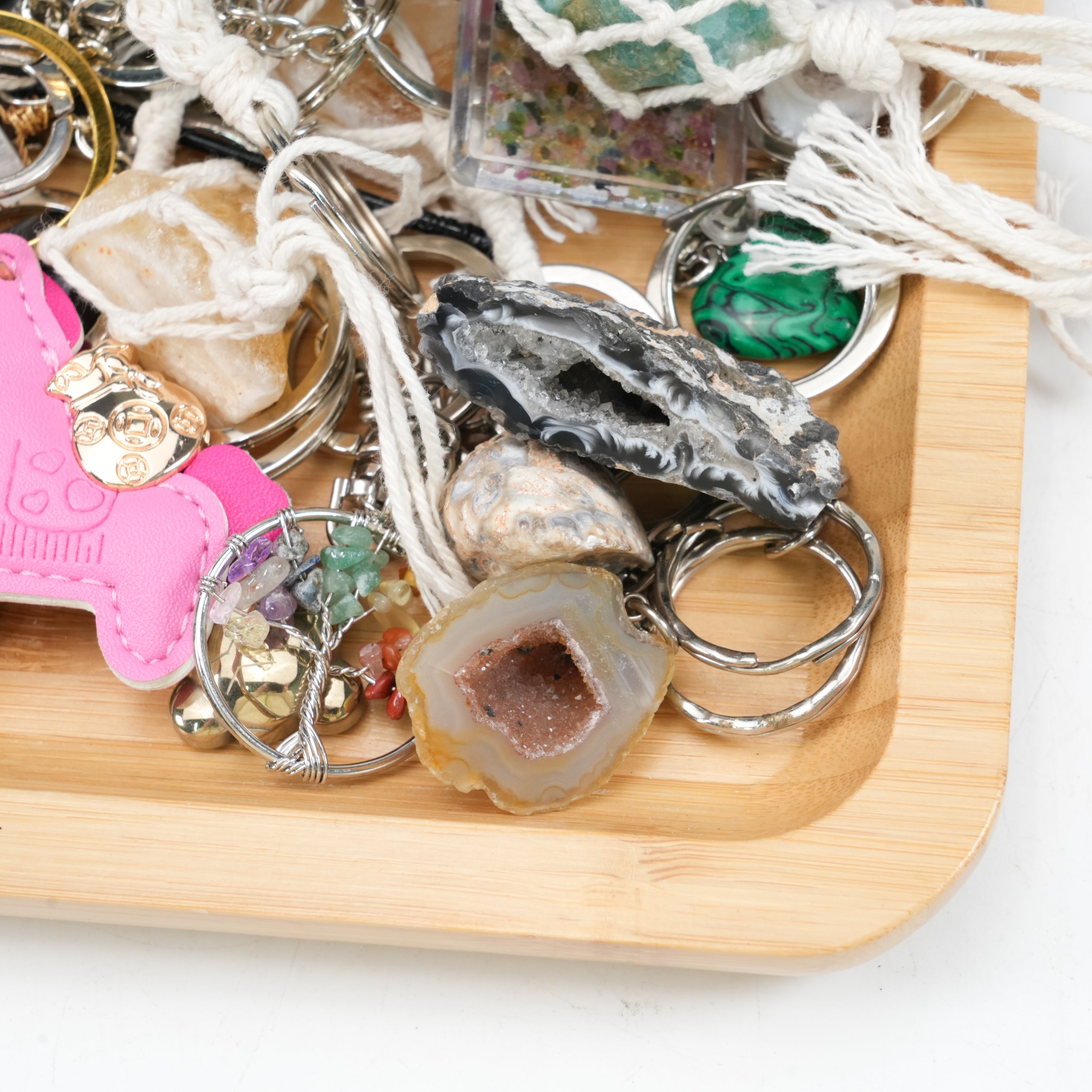 Assorted Crystal Keychains | Mixed Natural Gemstone Keychains, Random Styles