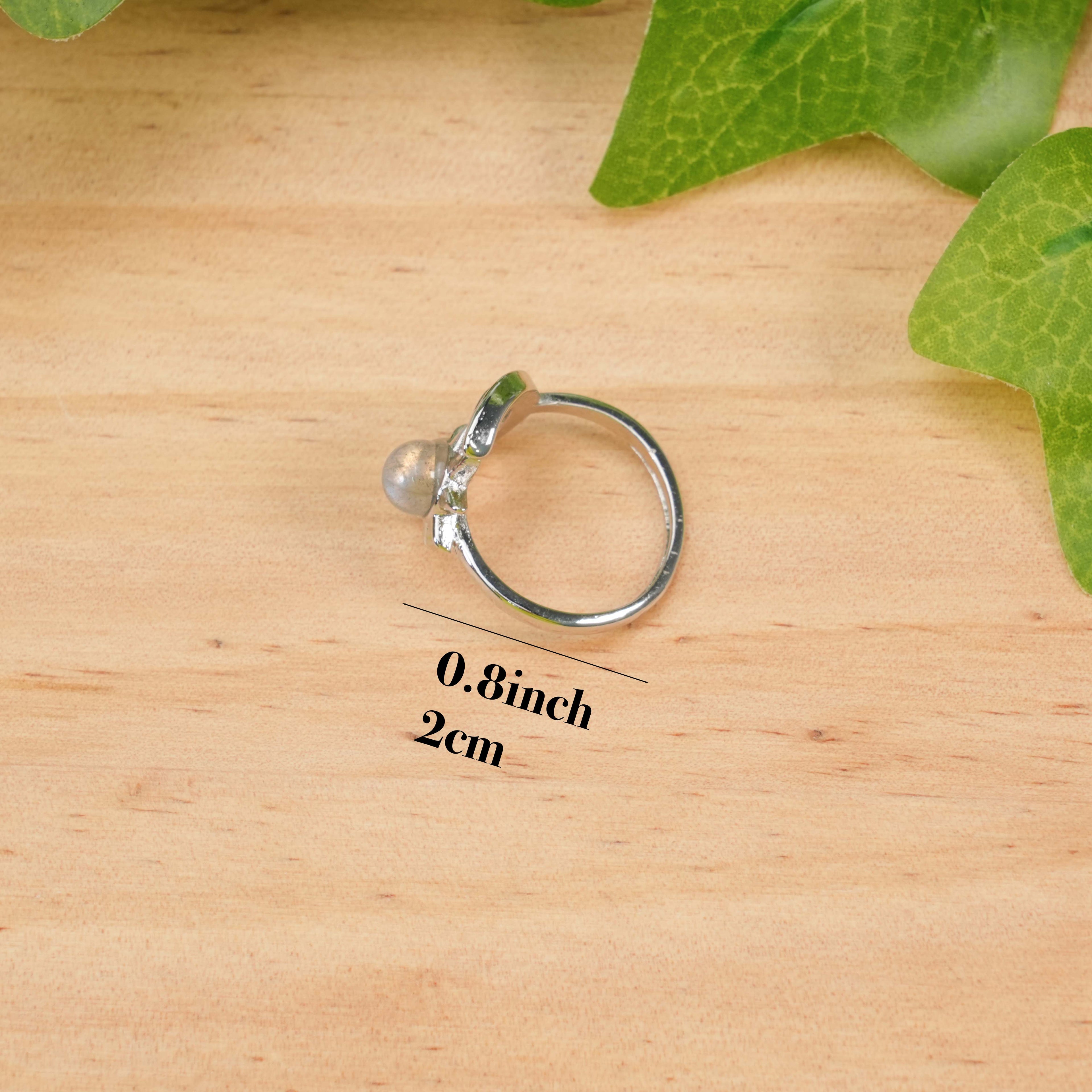 Natural Labradorite Statement Ring - Hand-Crafted Gemstone Ring with Vibrant Blue & Purple Flash