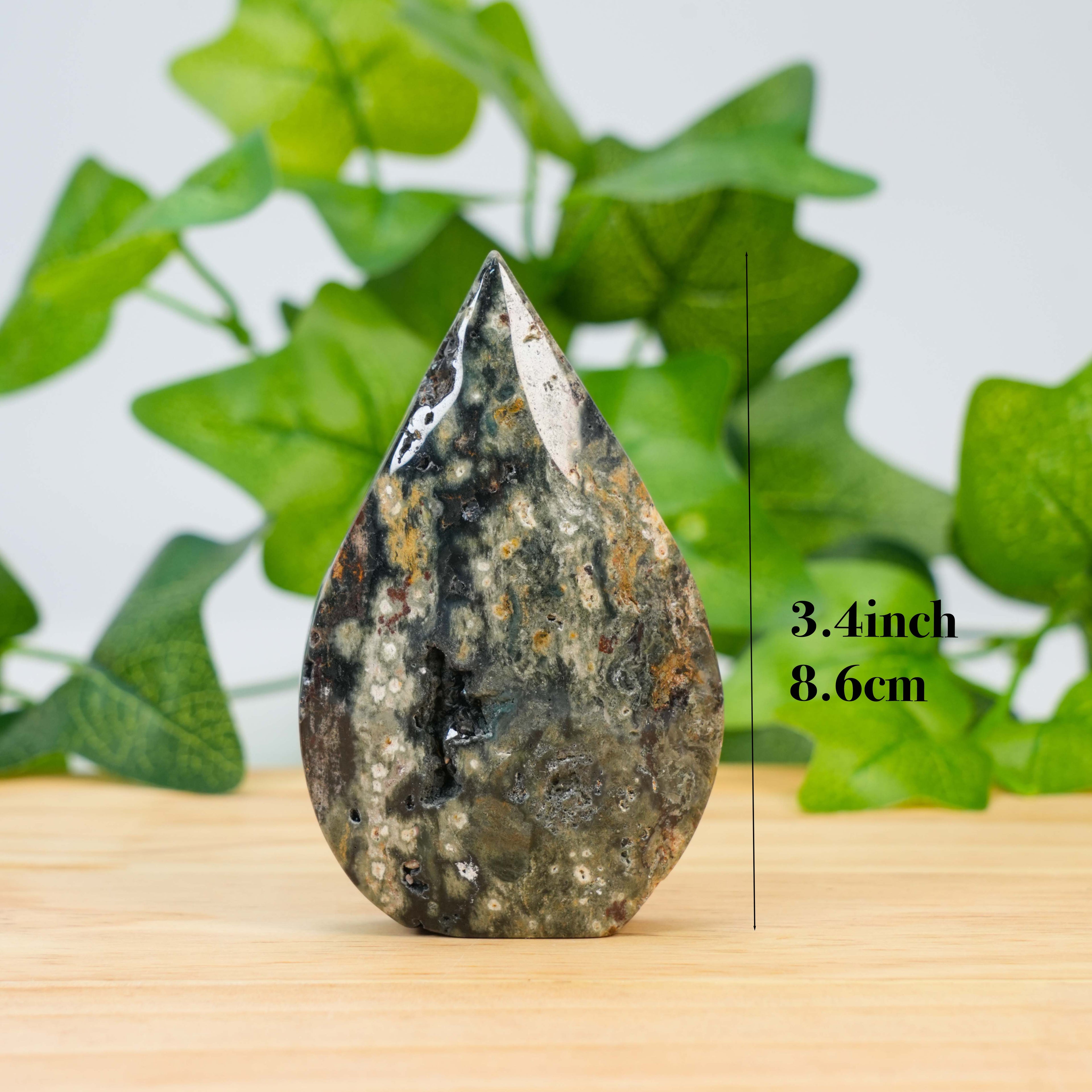 Natural Ocean Jasper Artistic Display Hand-Polished Sea Stone Sculpture