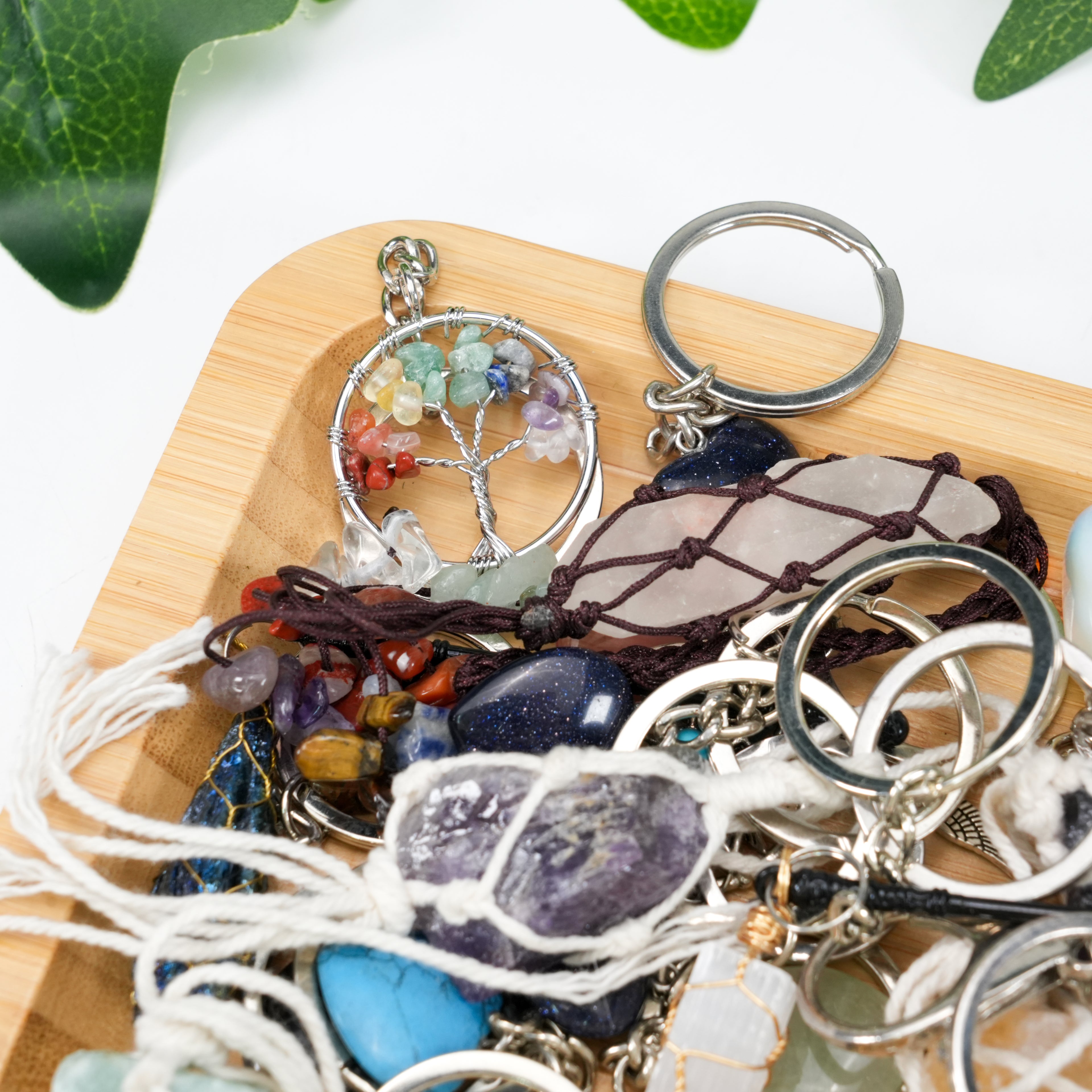 Assorted Crystal Keychains | Mixed Natural Gemstone Keychains, Random Styles