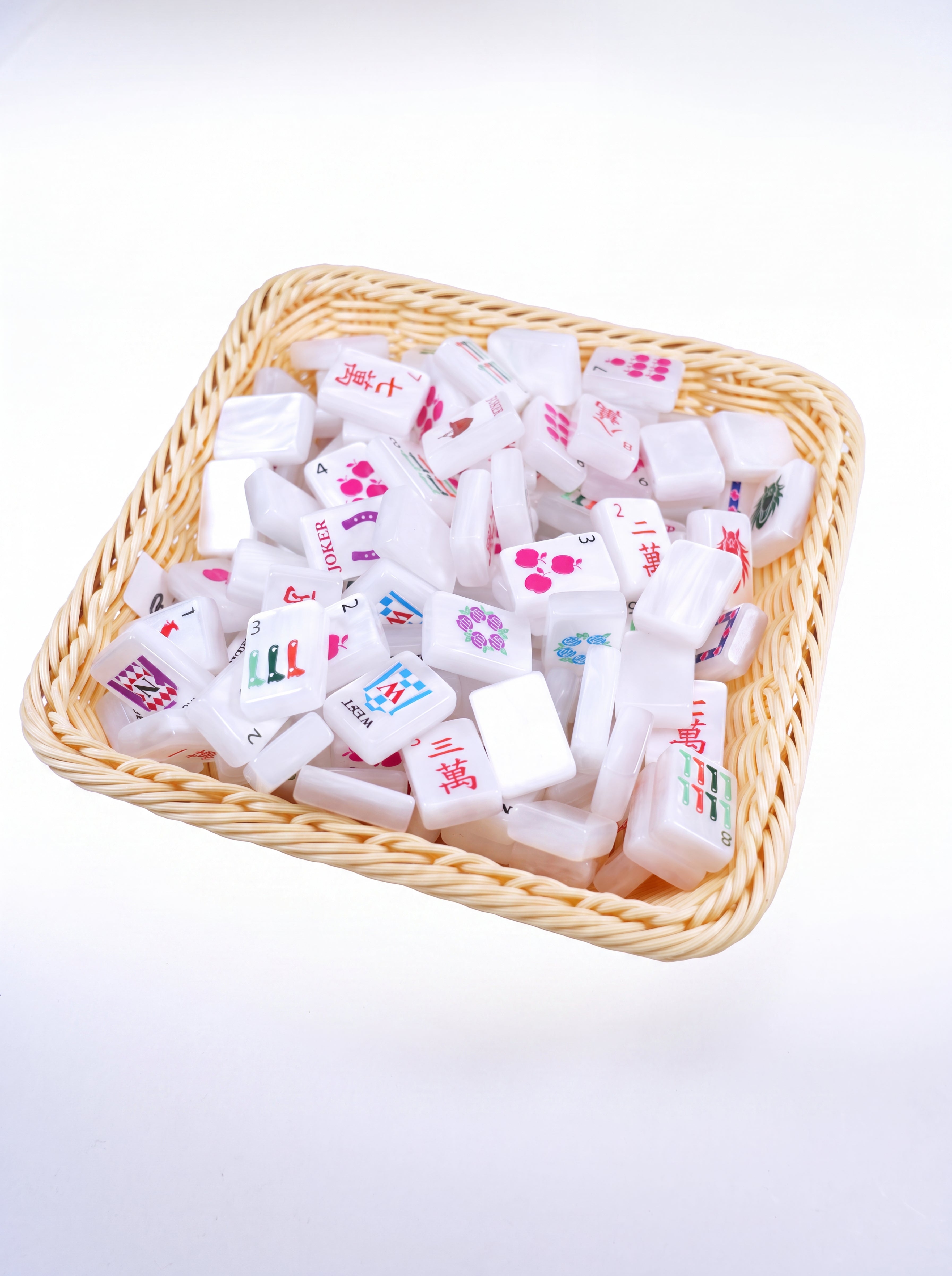 Pearlescent Shell White  Mahjong Set