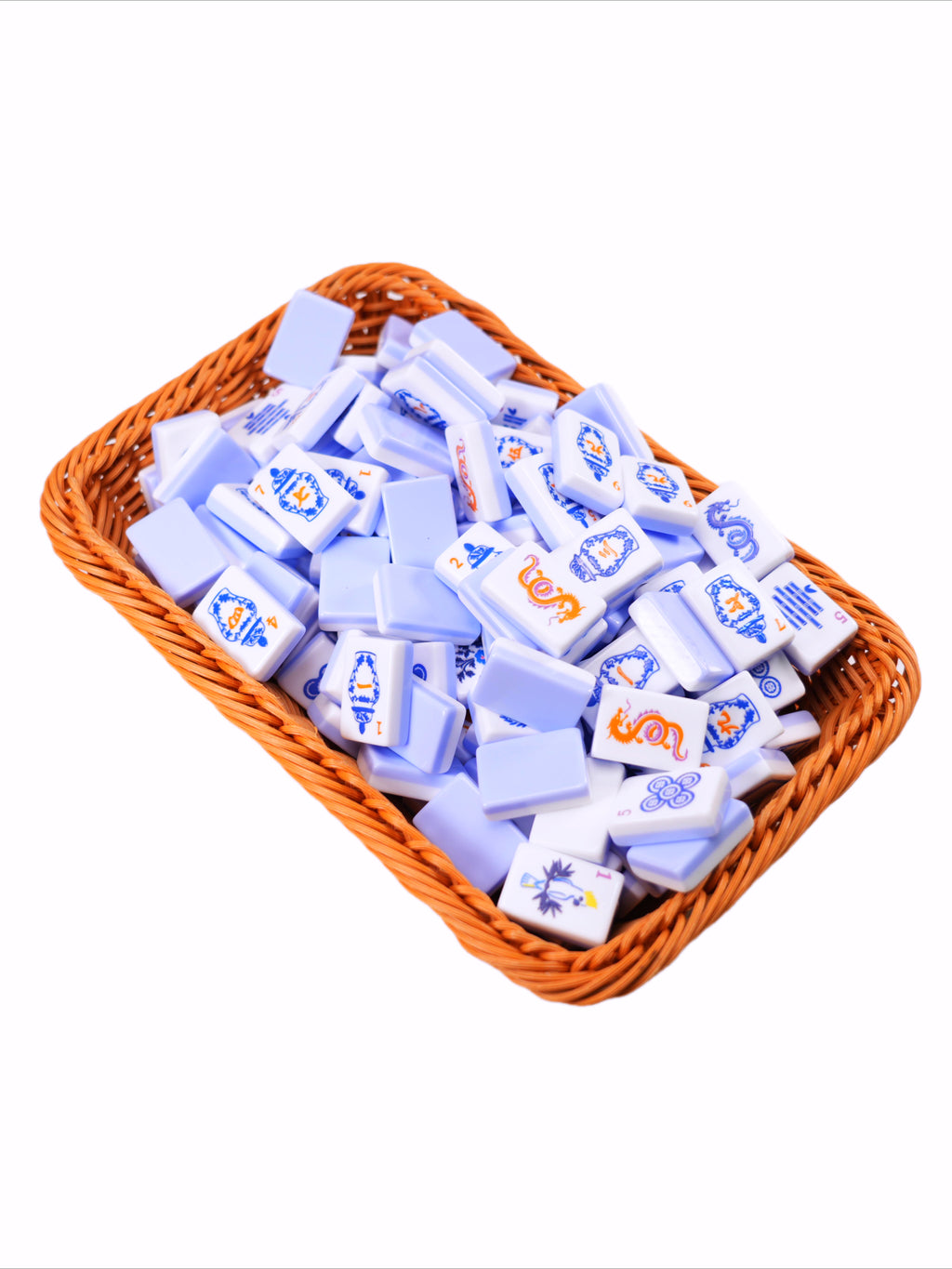 Blue Porcelain Mahjong Tile Set